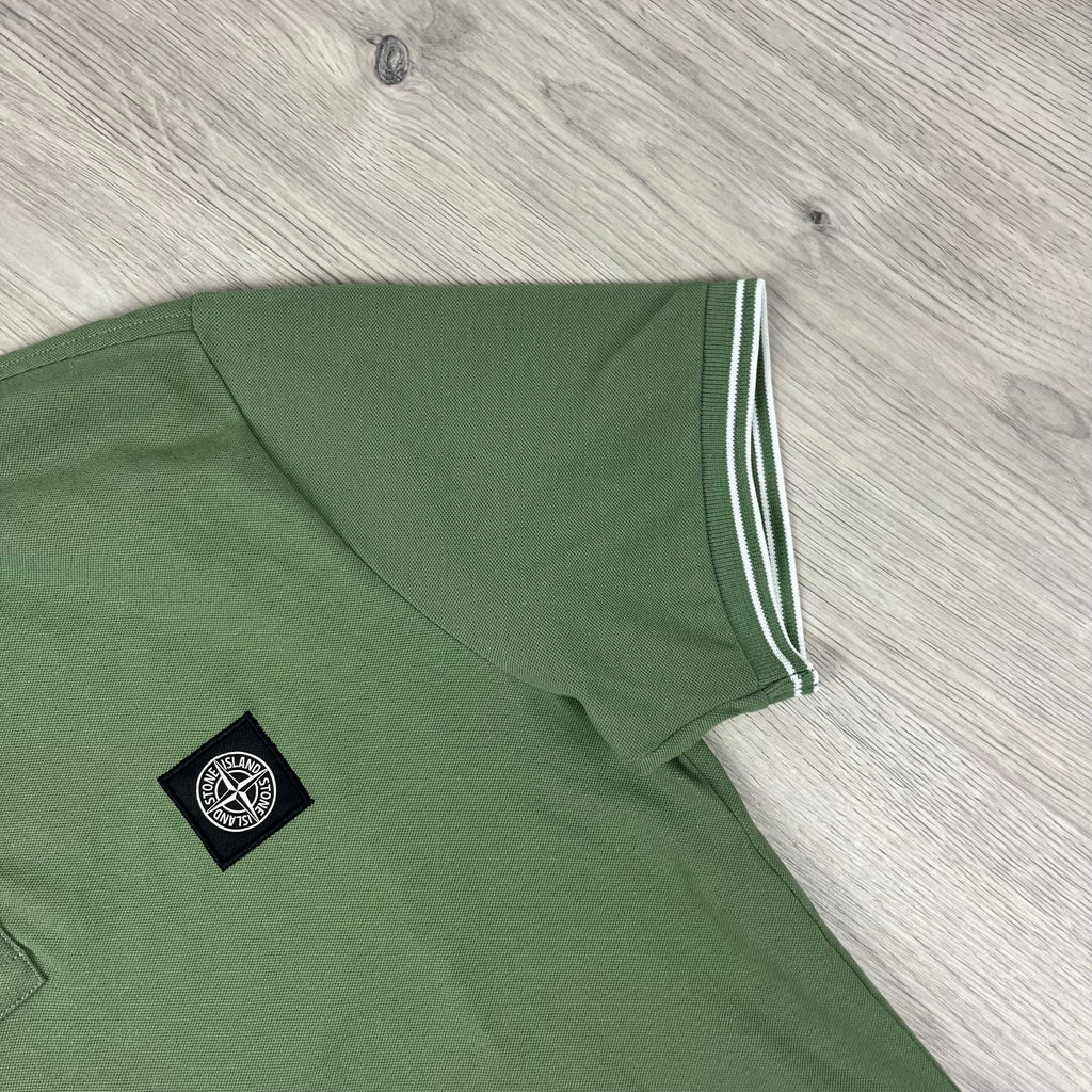 Stone Island Patch Polo Shirt - Olive Green
