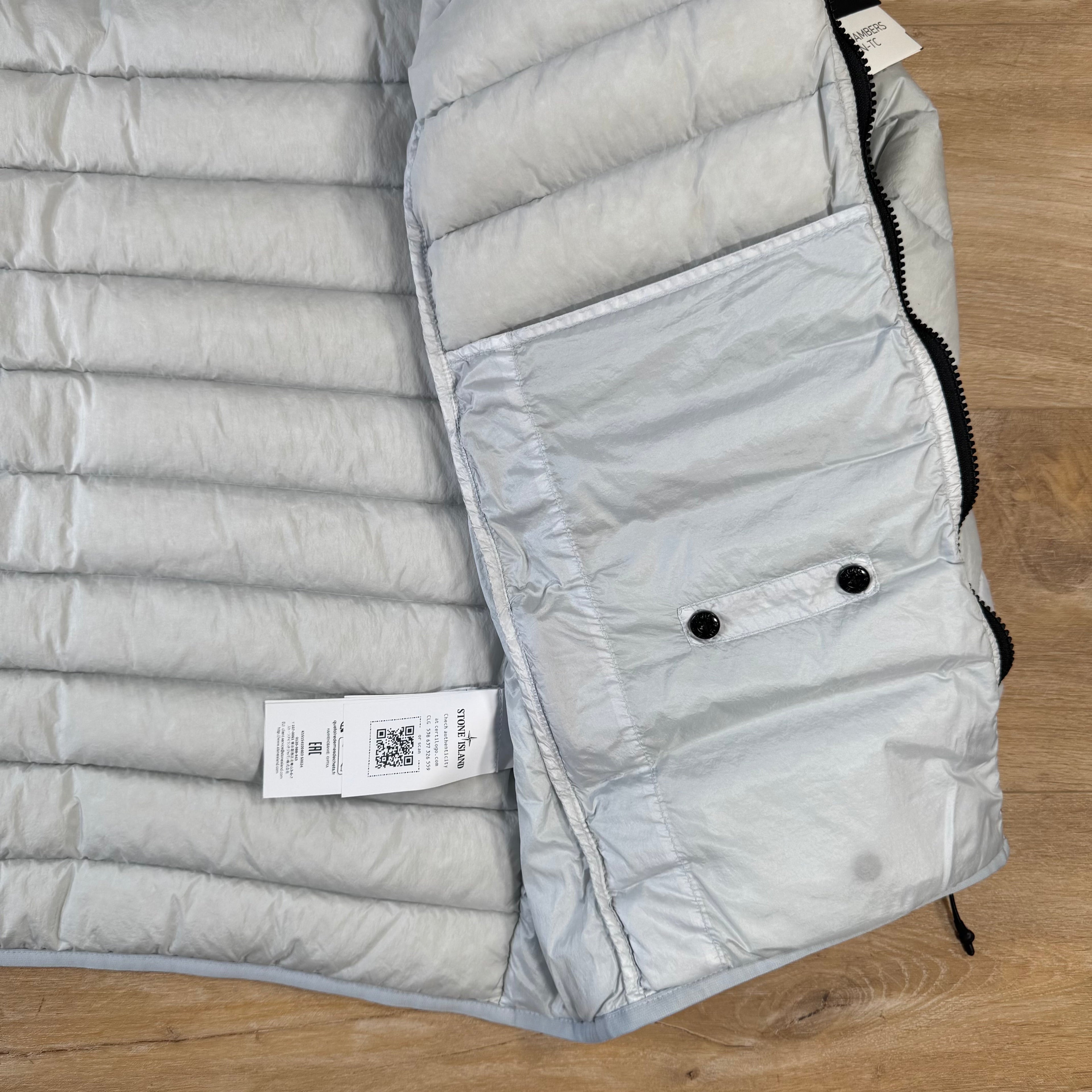 Stone Island Loom Woven Nylon Down-TC Jacket in Sky Blue