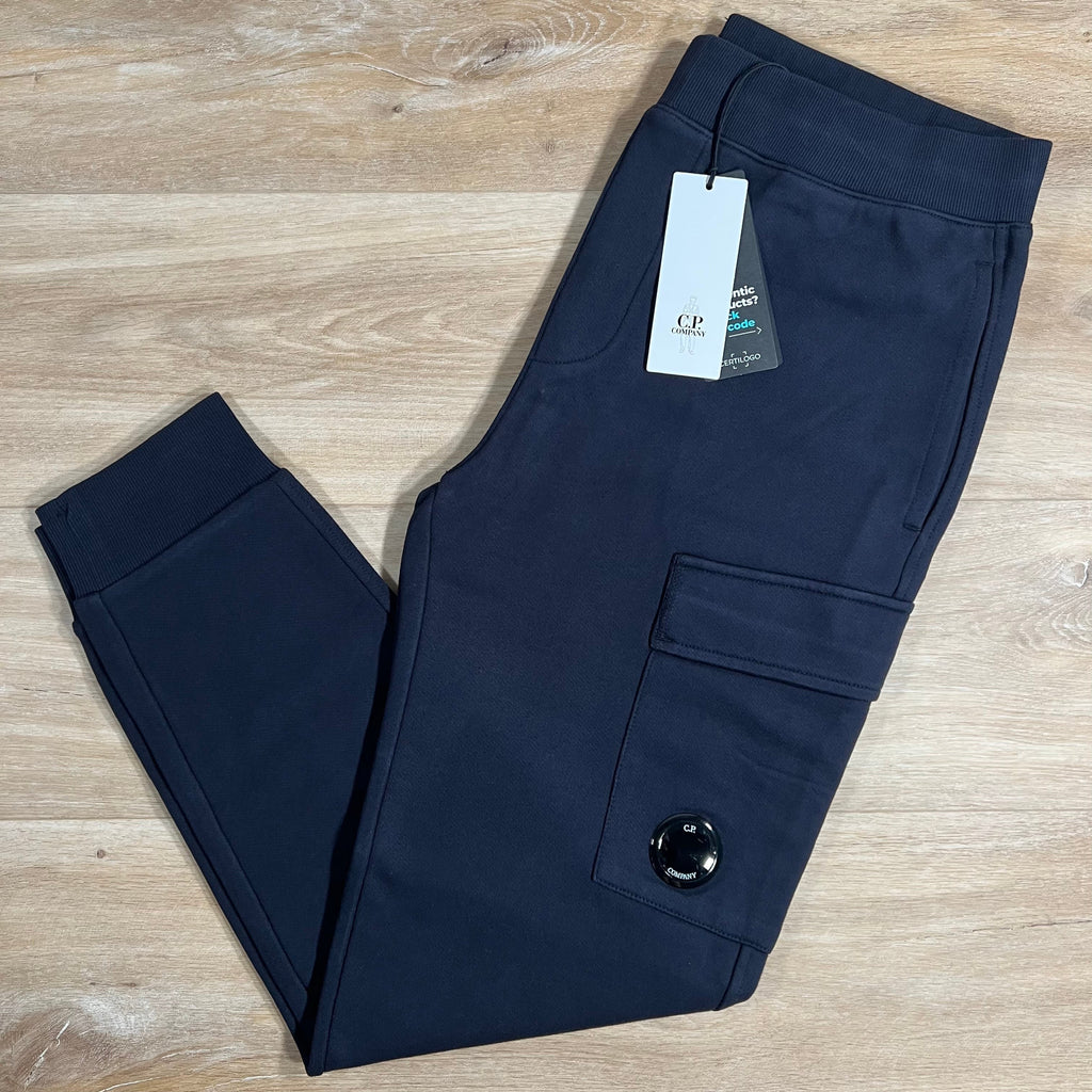 CP Company Diagonal Raised Lens Sweatpants in Navy