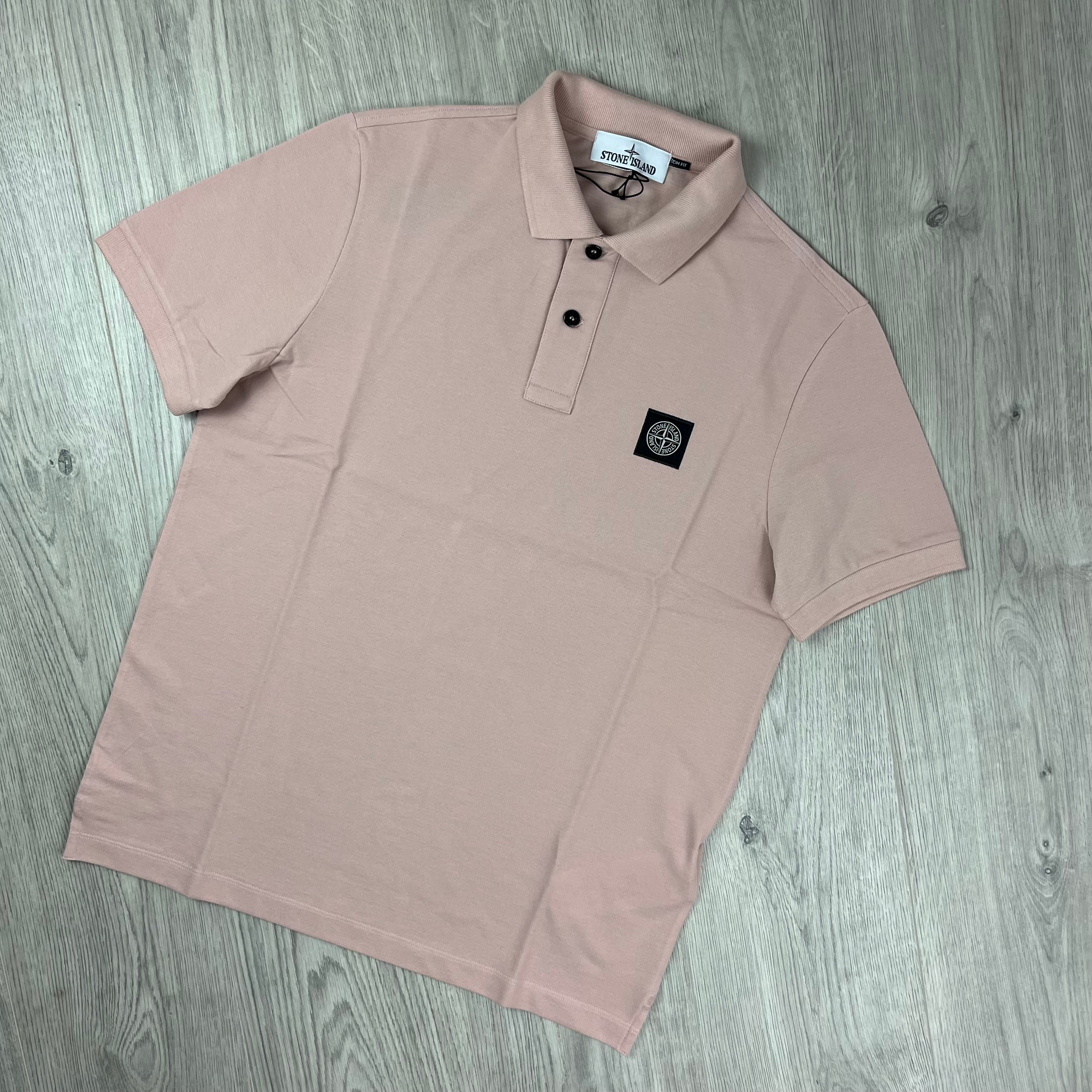 Stone Island Patch Polo Shirt - Rose
