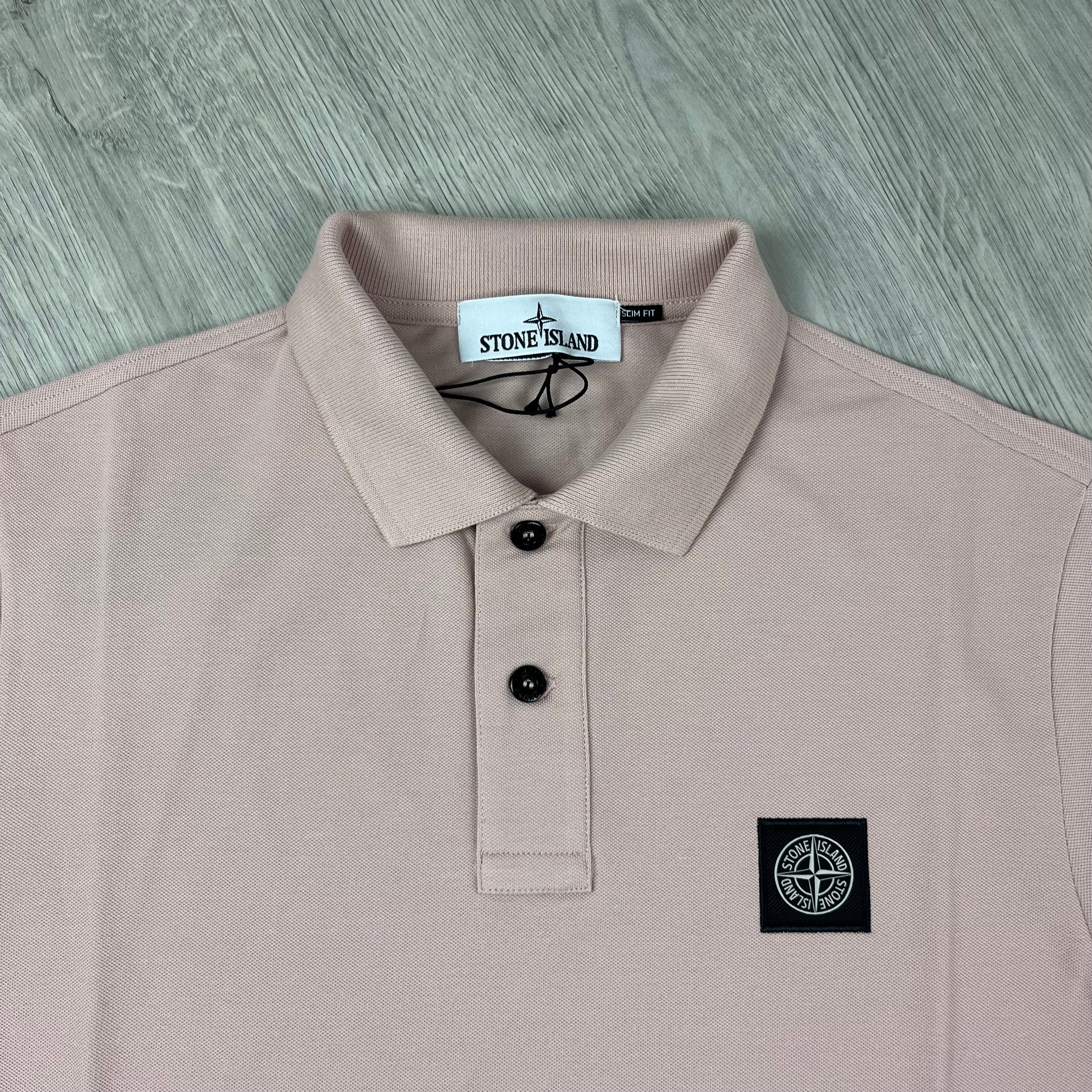 Stone Island Patch Polo Shirt - Rose
