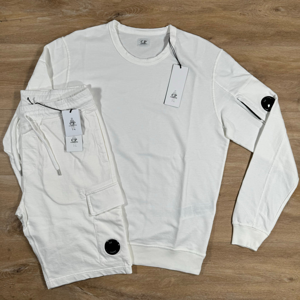 CP Company Light Fleece Lens Tracksuit in White