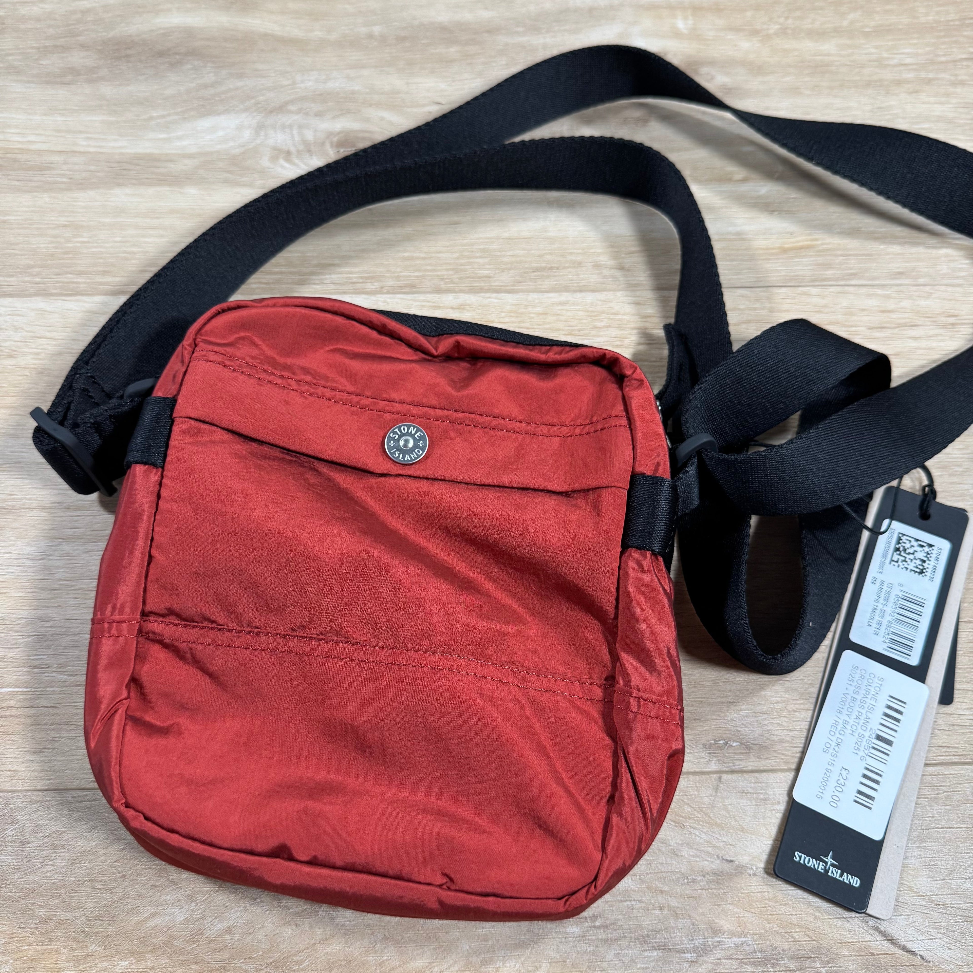 Stone Island Coated Nylon Metal Body Bag in Scarlet