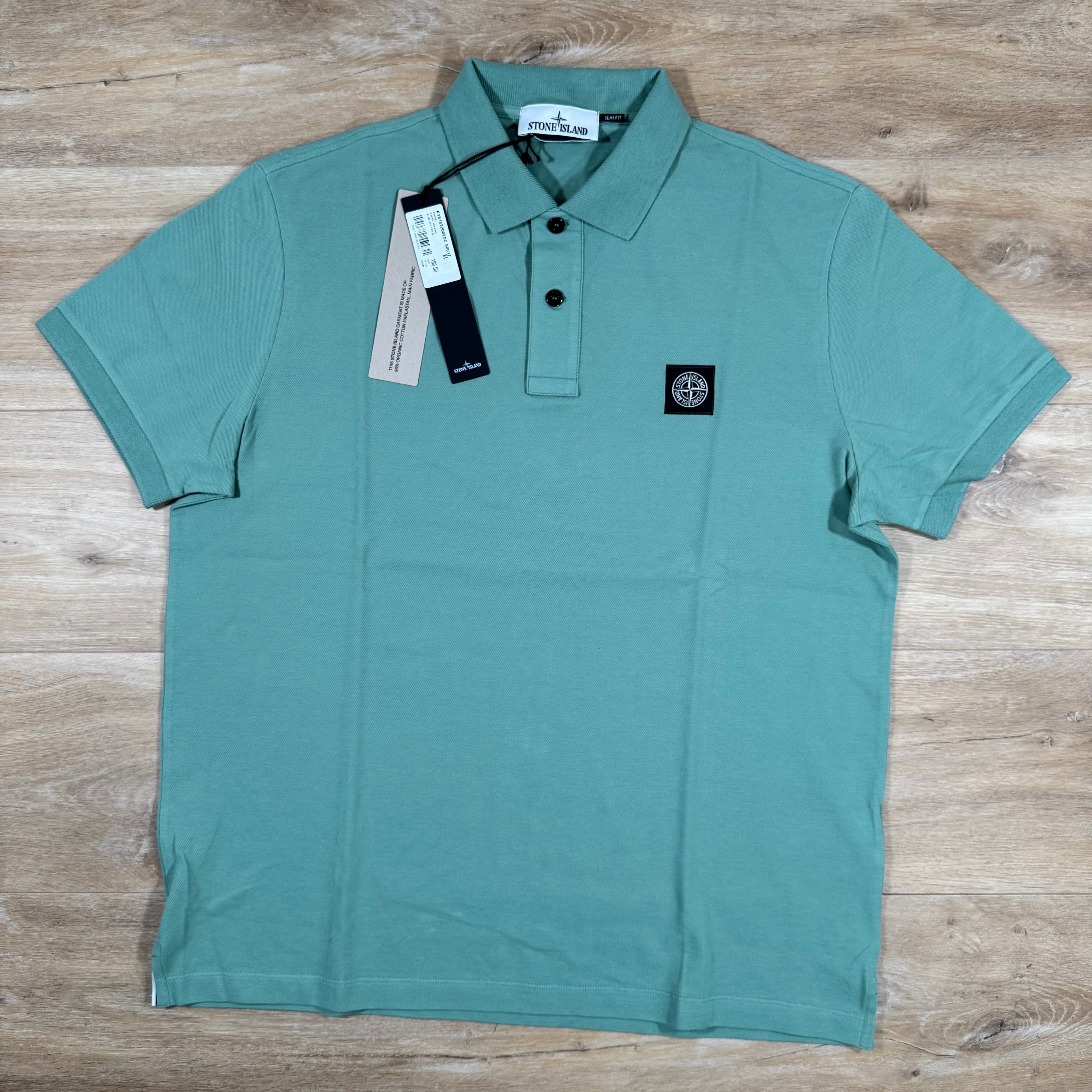 Stone Island Organic Cotton Pique Polo Shirt in Mint