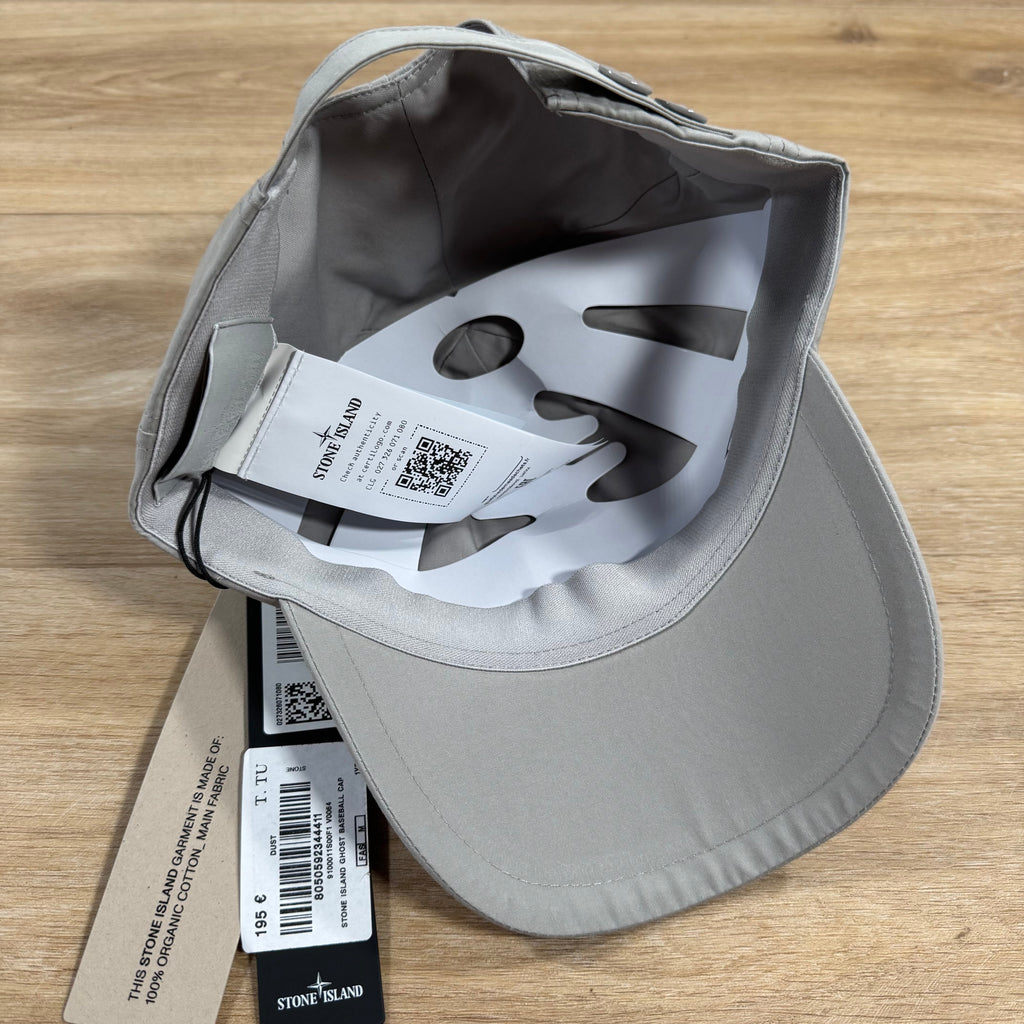 Stone Island Weatherproof Cotton Canvas Ghost Cap in Dust Grey