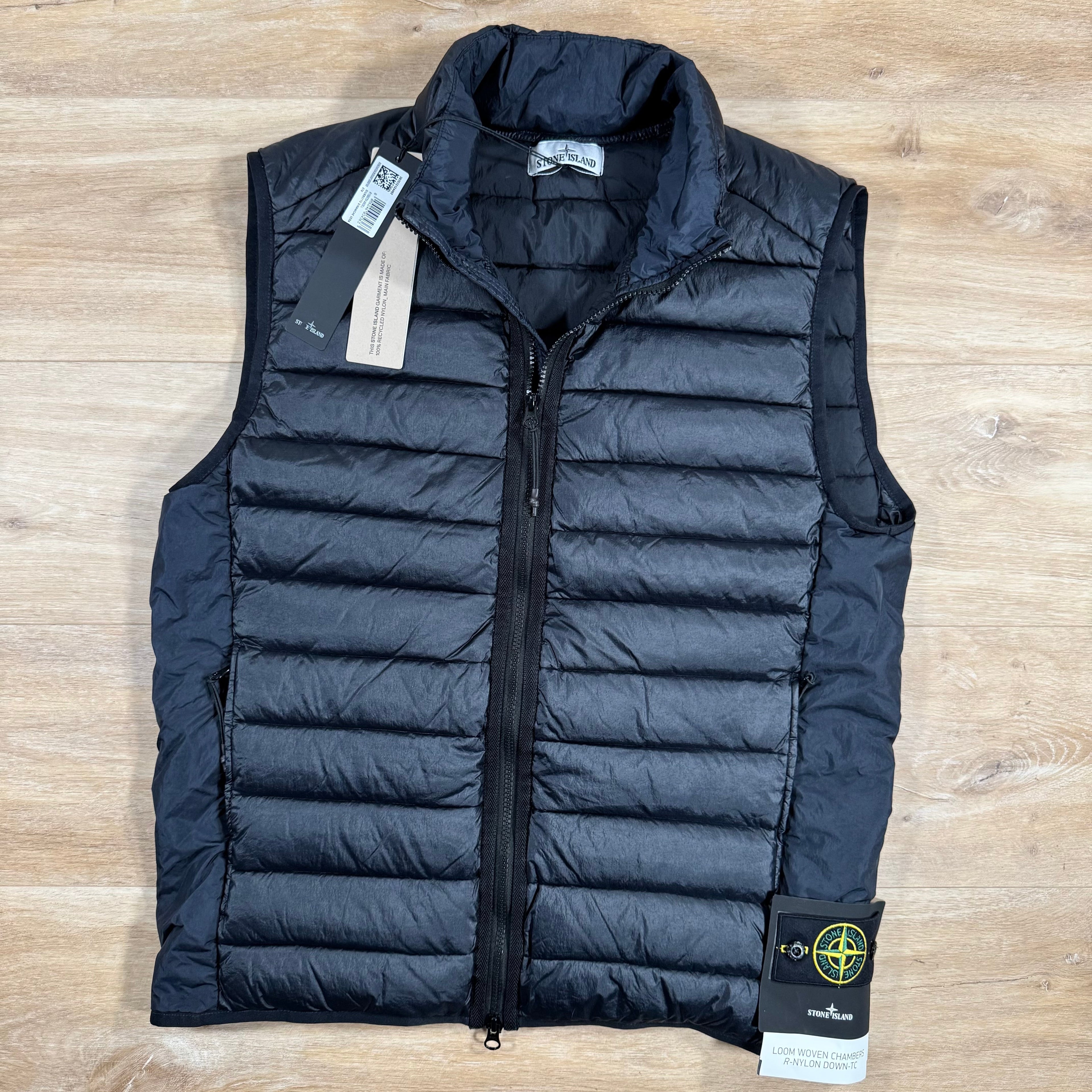 Stone Island Nylon Down-TC Vest in Navy