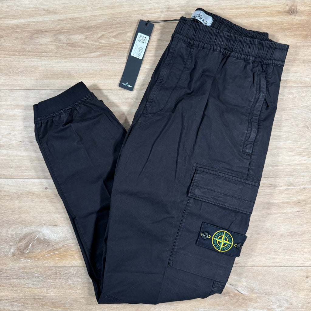 Stone Island Supima Twill Stretch-TC Cargo Pants in Black