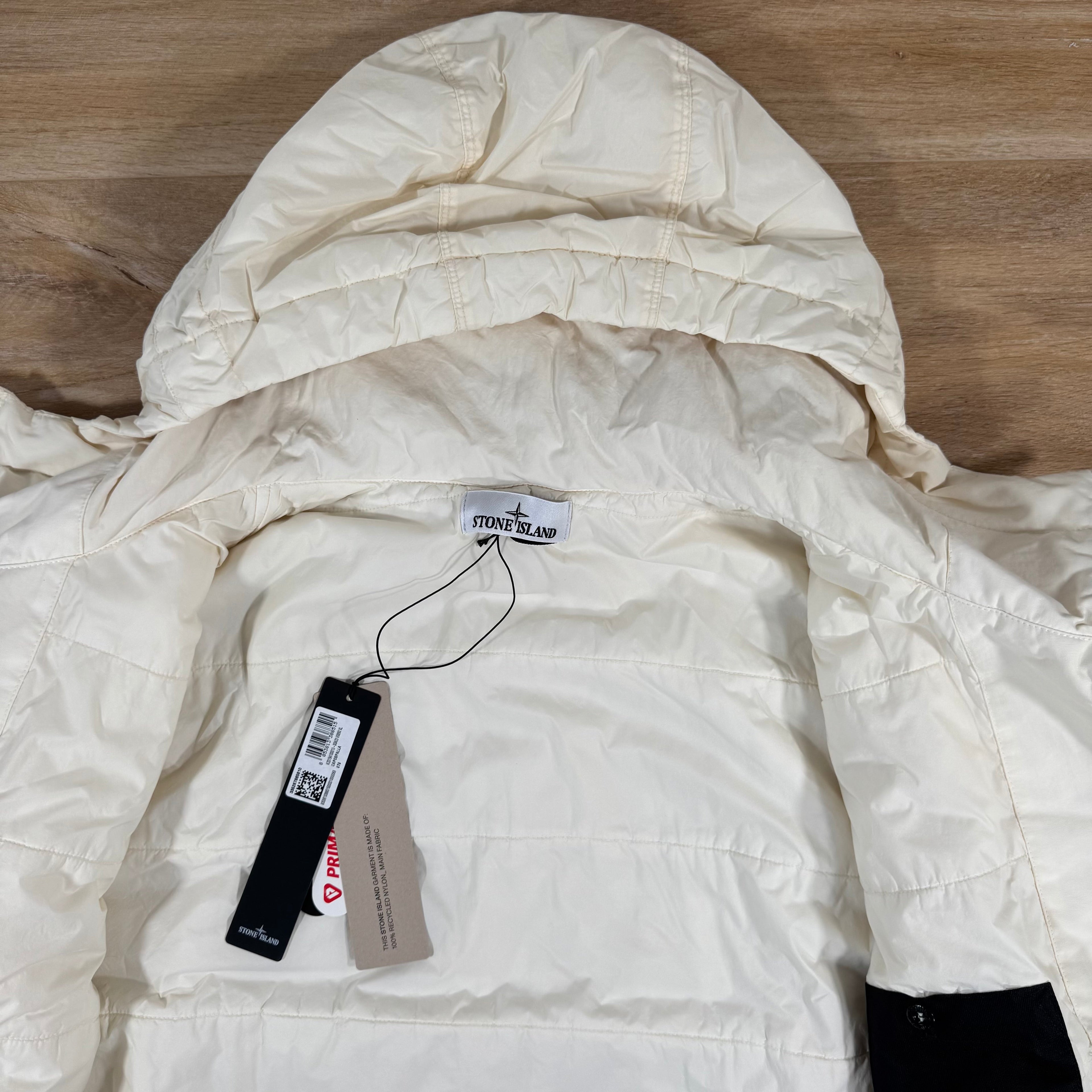 Stone Island Crinkle Reps NY Padded Jacket in Ivory