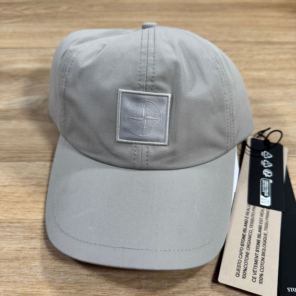 Stone Island Weatherproof Cotton Canvas Ghost Cap in Dust Grey