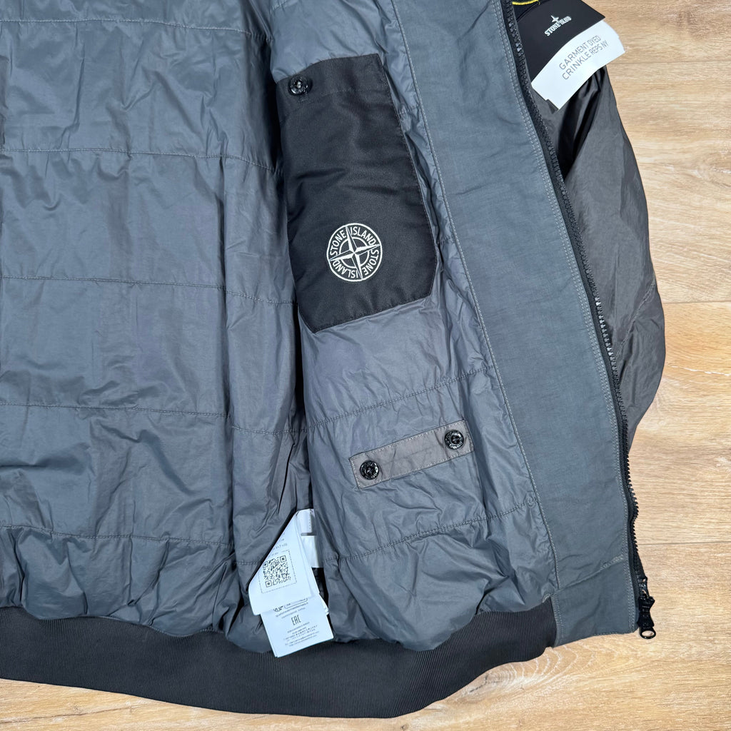 Stone Island Crinkle Reps NY Padded Jacket in Lead Grey