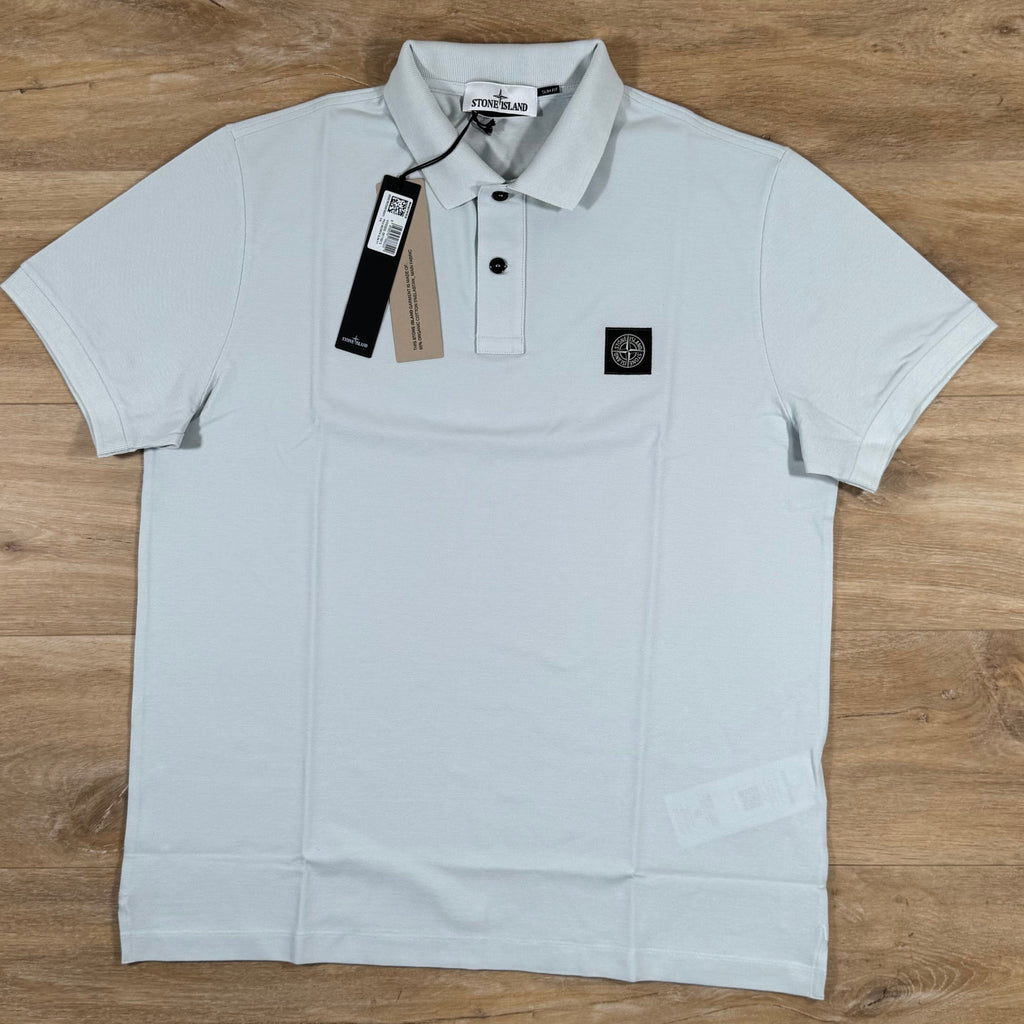 Stone Island Organic Cotton Pique Polo Shirt in Sky Blue