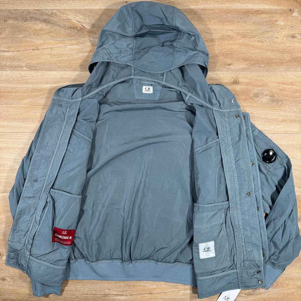 CP Company Chrome-R Hooded Lens Jacket in Stormy Weather - Blue