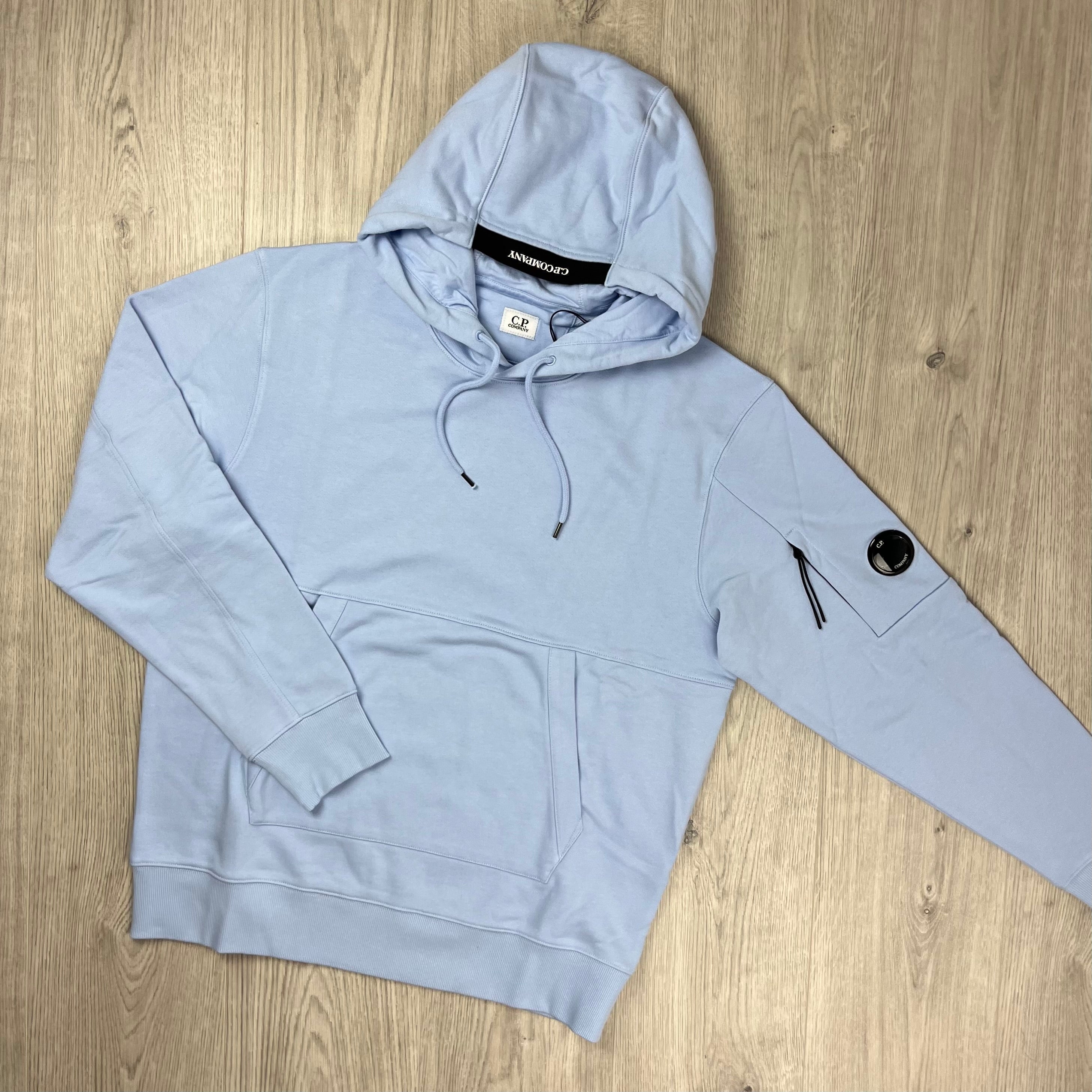 CP Company Raised Fleece Hoodie - Cerulean