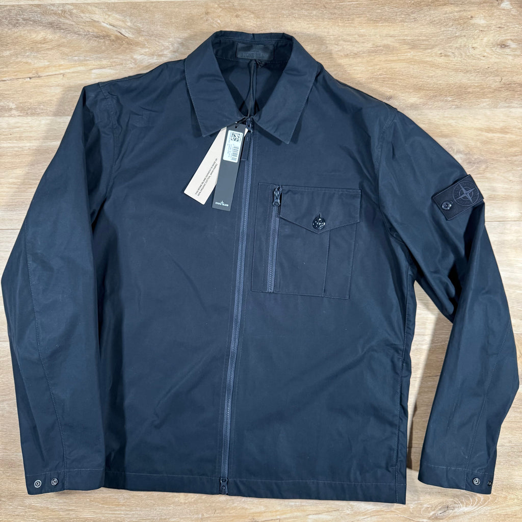 Stone Island Weatherproof Canvas Ghost Overshirt in Navy