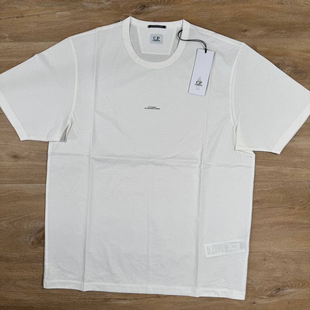 CP Company Metropolis Series Printed Logo T-Shirt in Gauze White