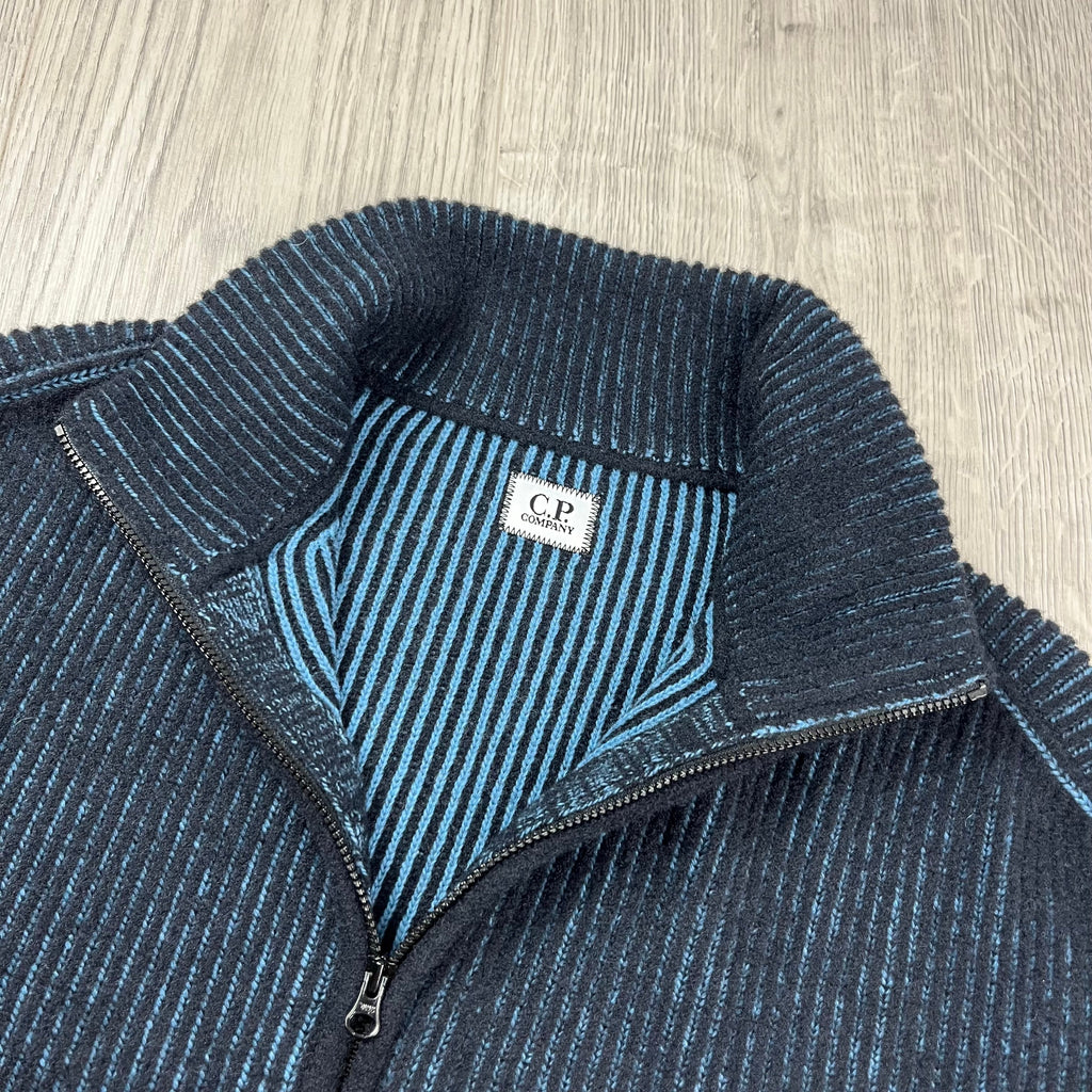 CP Company Knit Zip Fleece - Aegean Blue