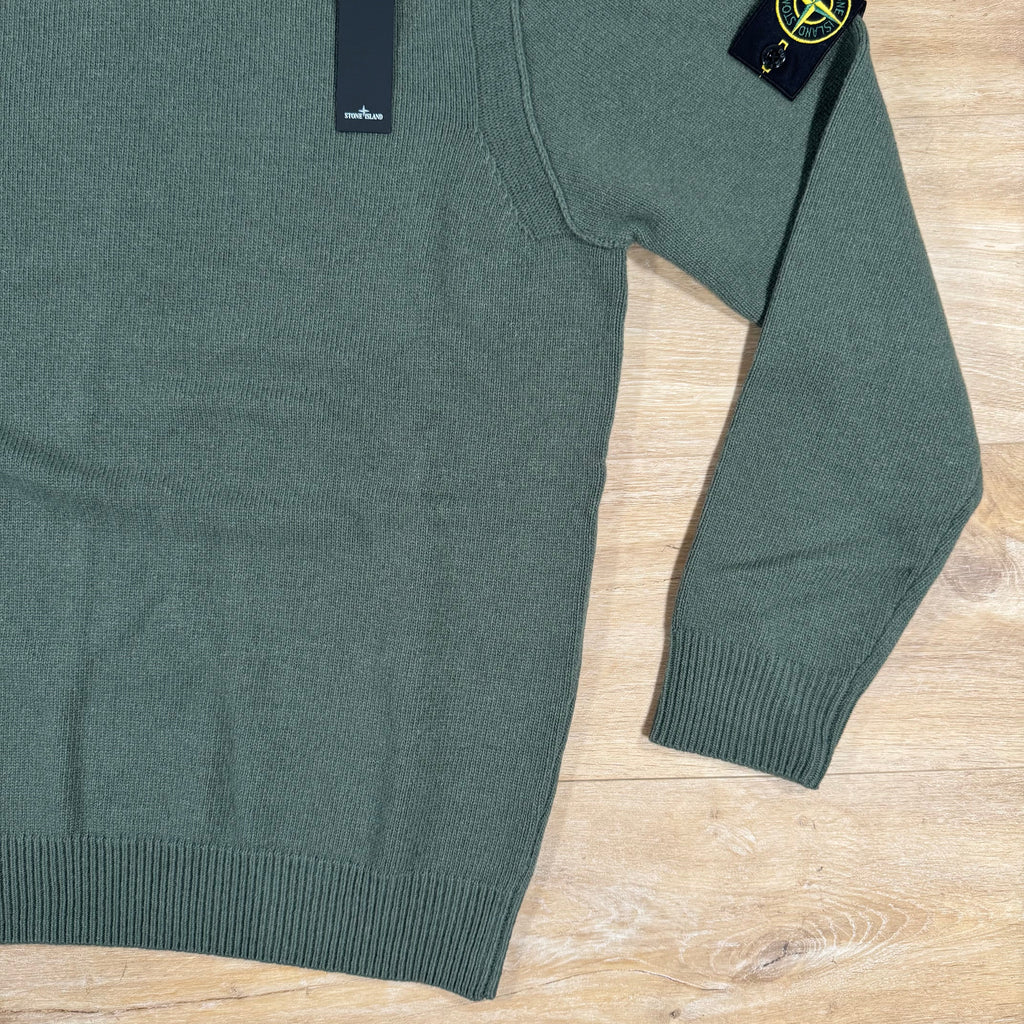 Stone Island Lambswool Crewneck Jumper in Military Green