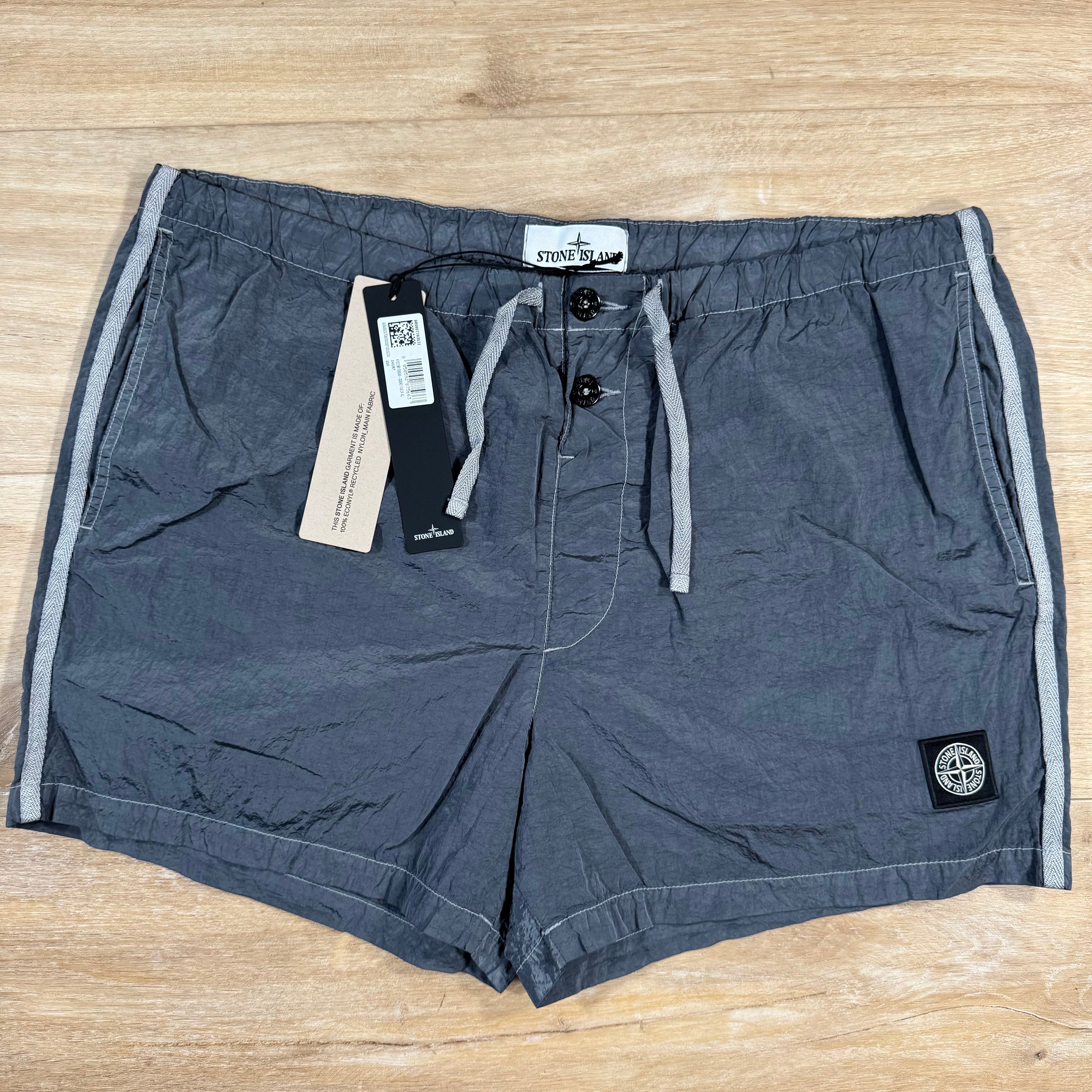 Stone Island Nylon Metal Button Swim Shorts in Avio Blue