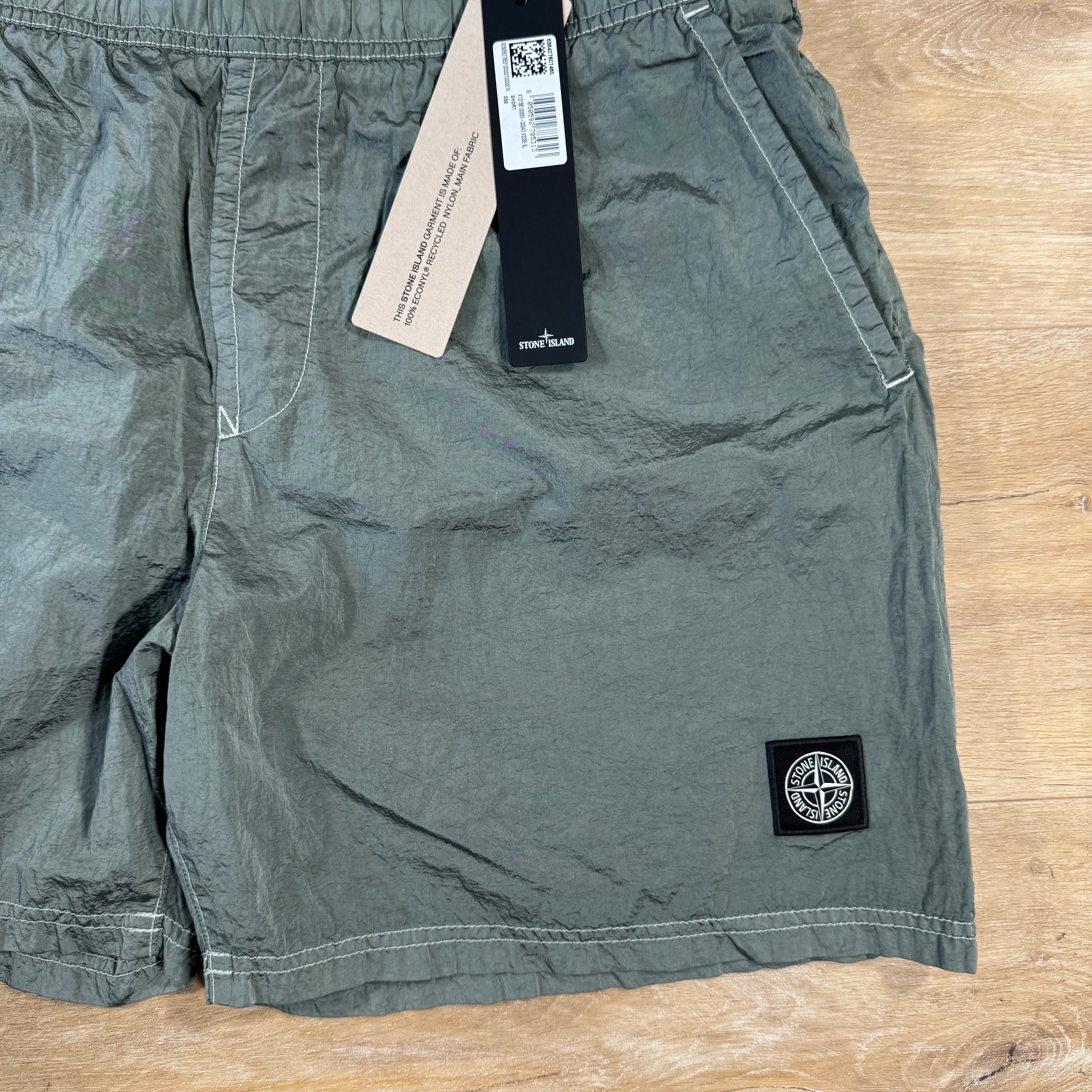 Stone Island Nylon Metal Swim Shorts in Sage Green