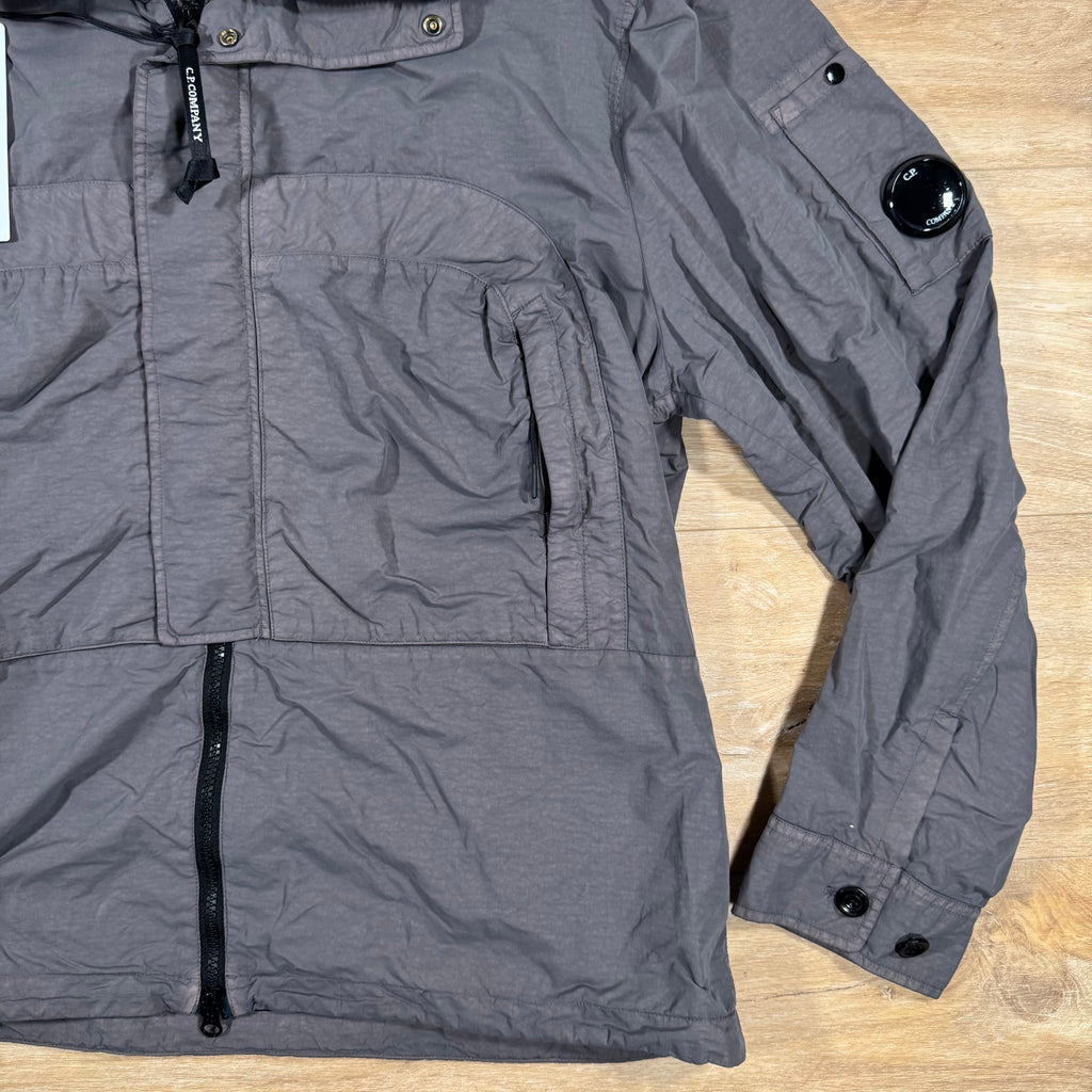 CP Company Flatt Nylon Hooded Lens Overshirt in Violet