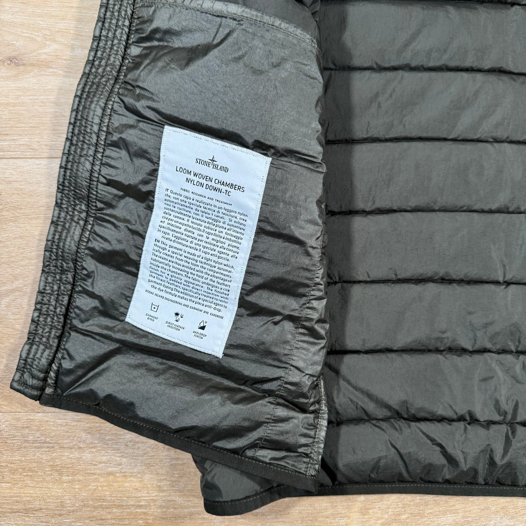 Stone Island Nylon Down-TC Vest in Military Green