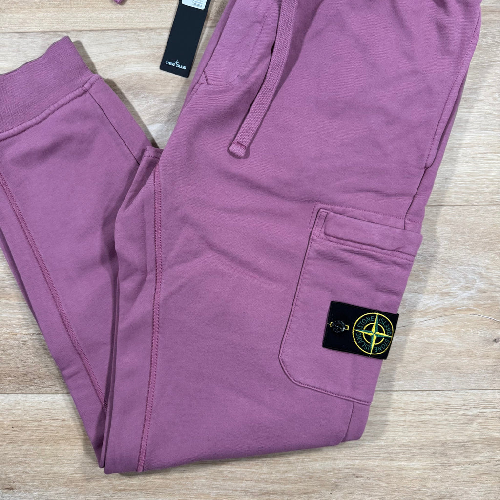 Stone Island Slim Fit Cargo Sweatpants in Onion Rose