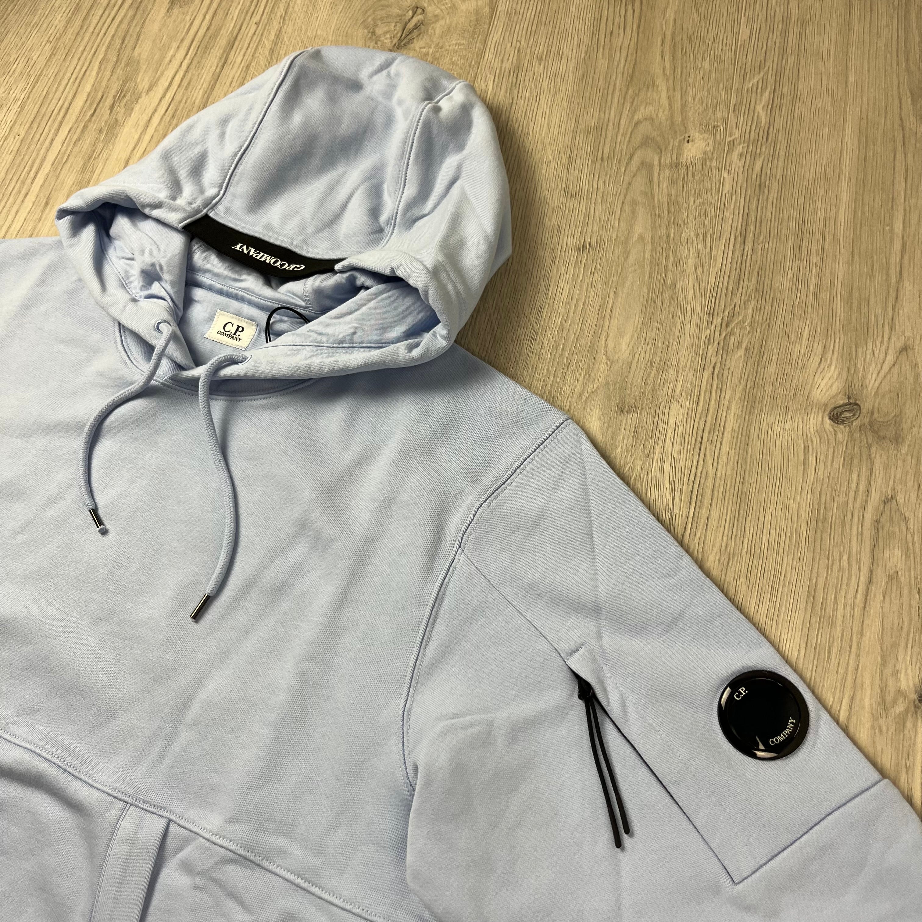 CP Company Raised Fleece Hoodie - Cerulean