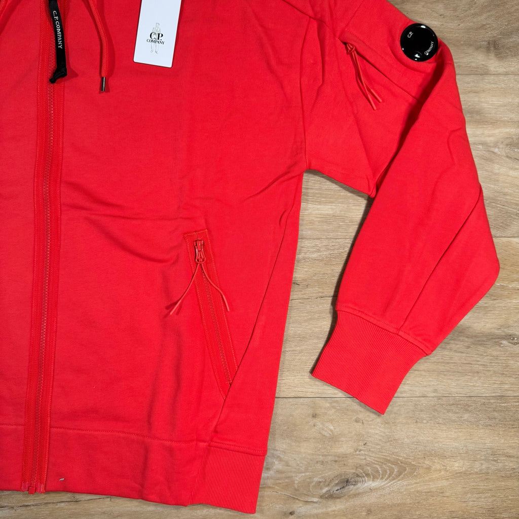 CP Company Diagonal Raised Zipped Lens Hoodie in Poinciana - Orange