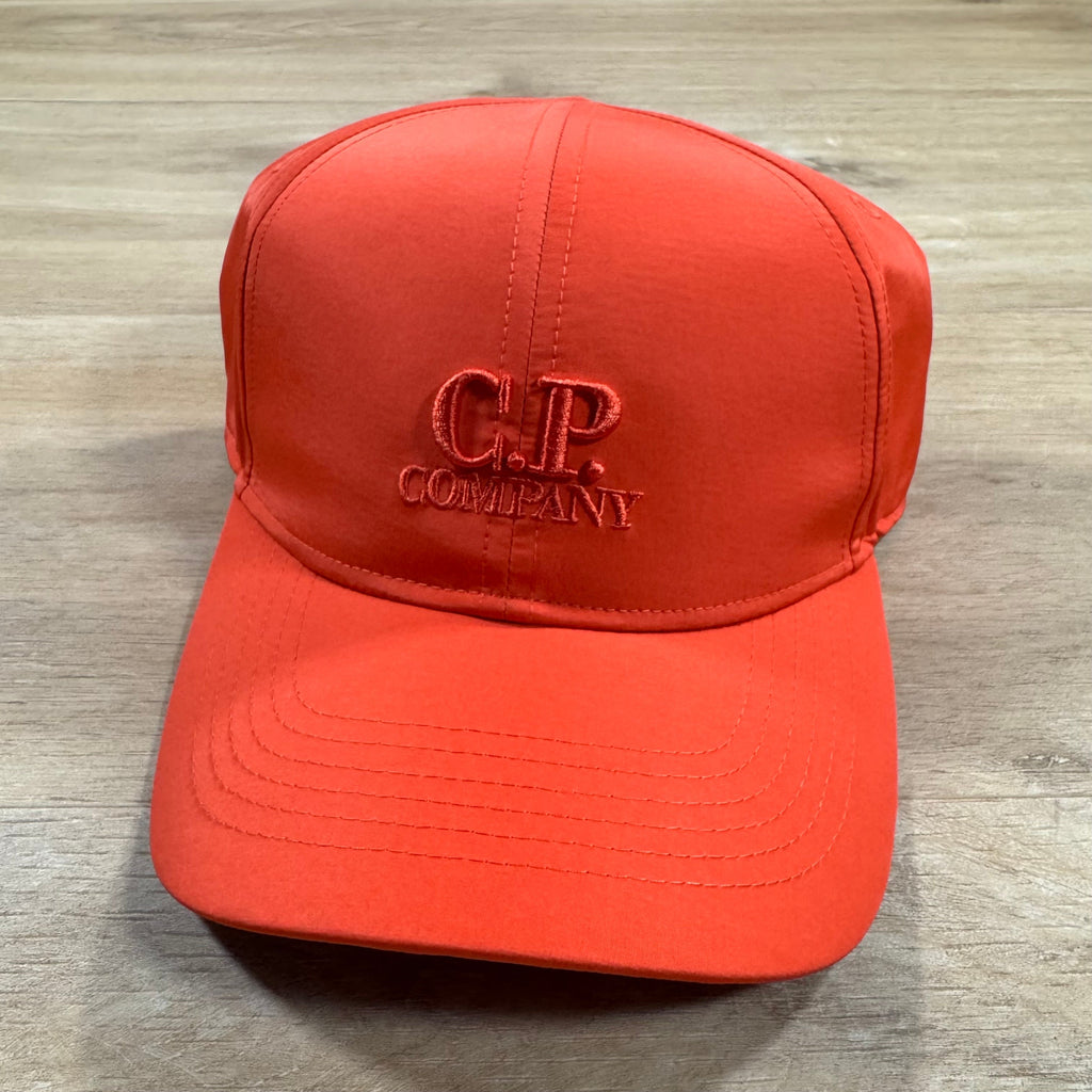 CP Company Chrome-R Logo Cap in Poinciana Orange