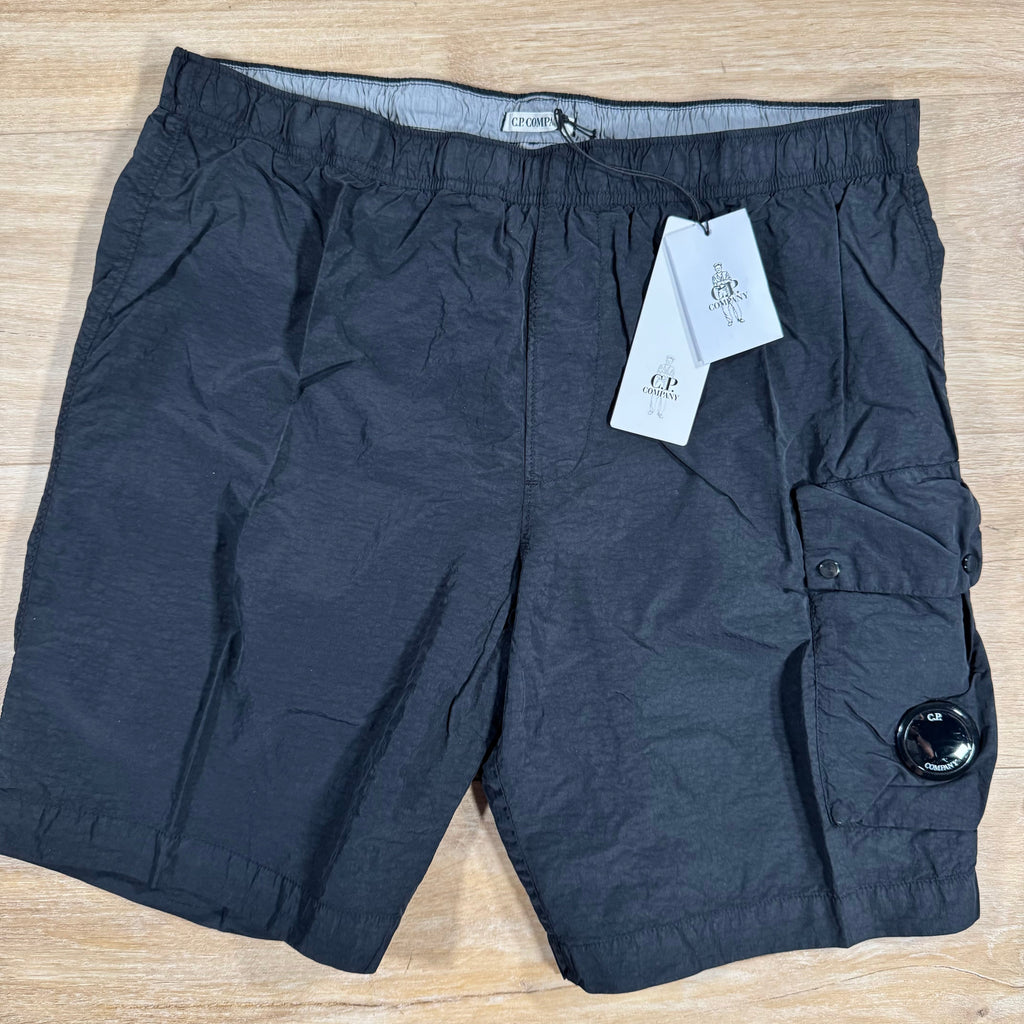 CP Company Flatt Nylon Cargo Lens Swim Shorts in Black