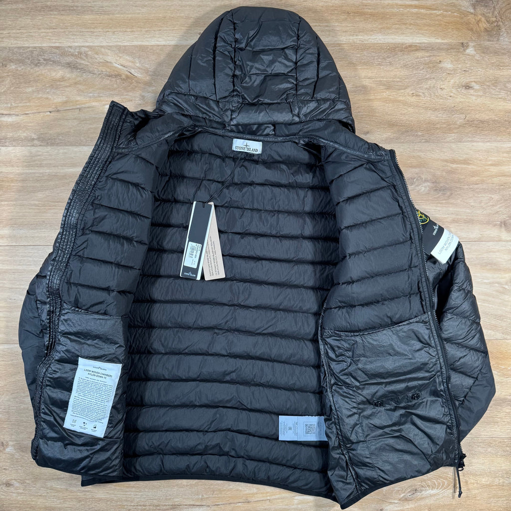 Stone Island Loom Woven Nylon Down-TC Jacket in Black