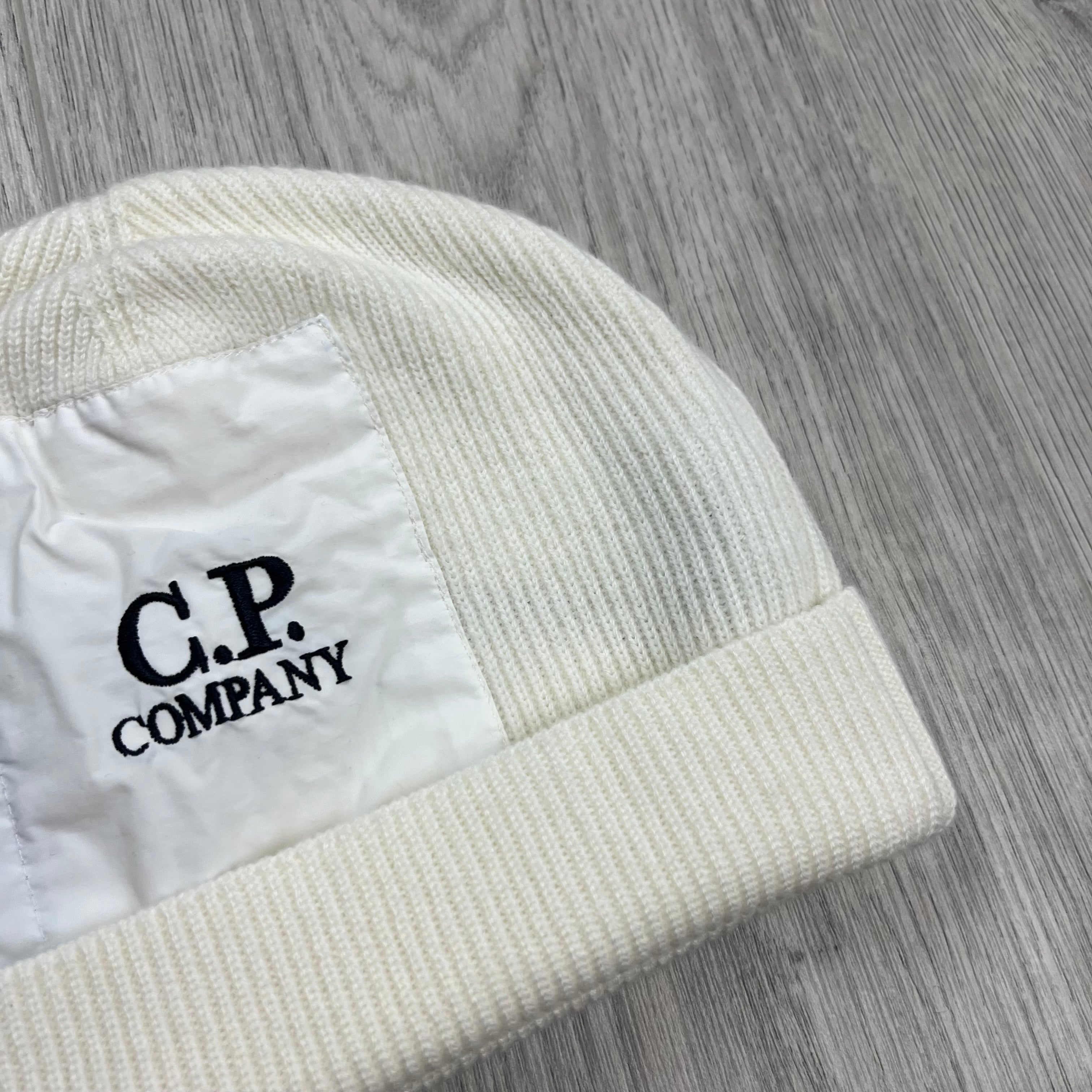 CP Company Patch Beanie - White