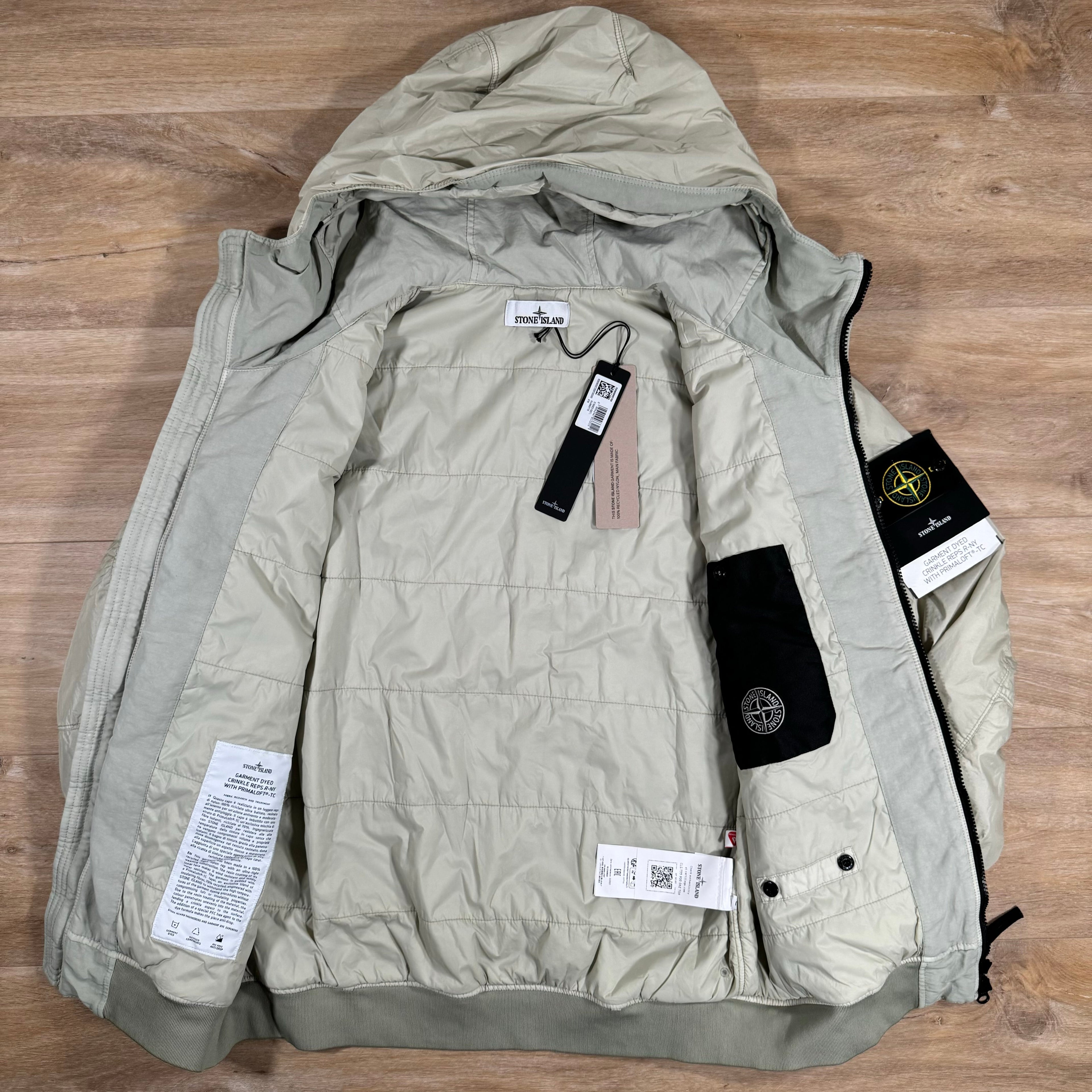 Stone Island Crinkle Reps R-NY Primaloft T-C Jacket in Plaster