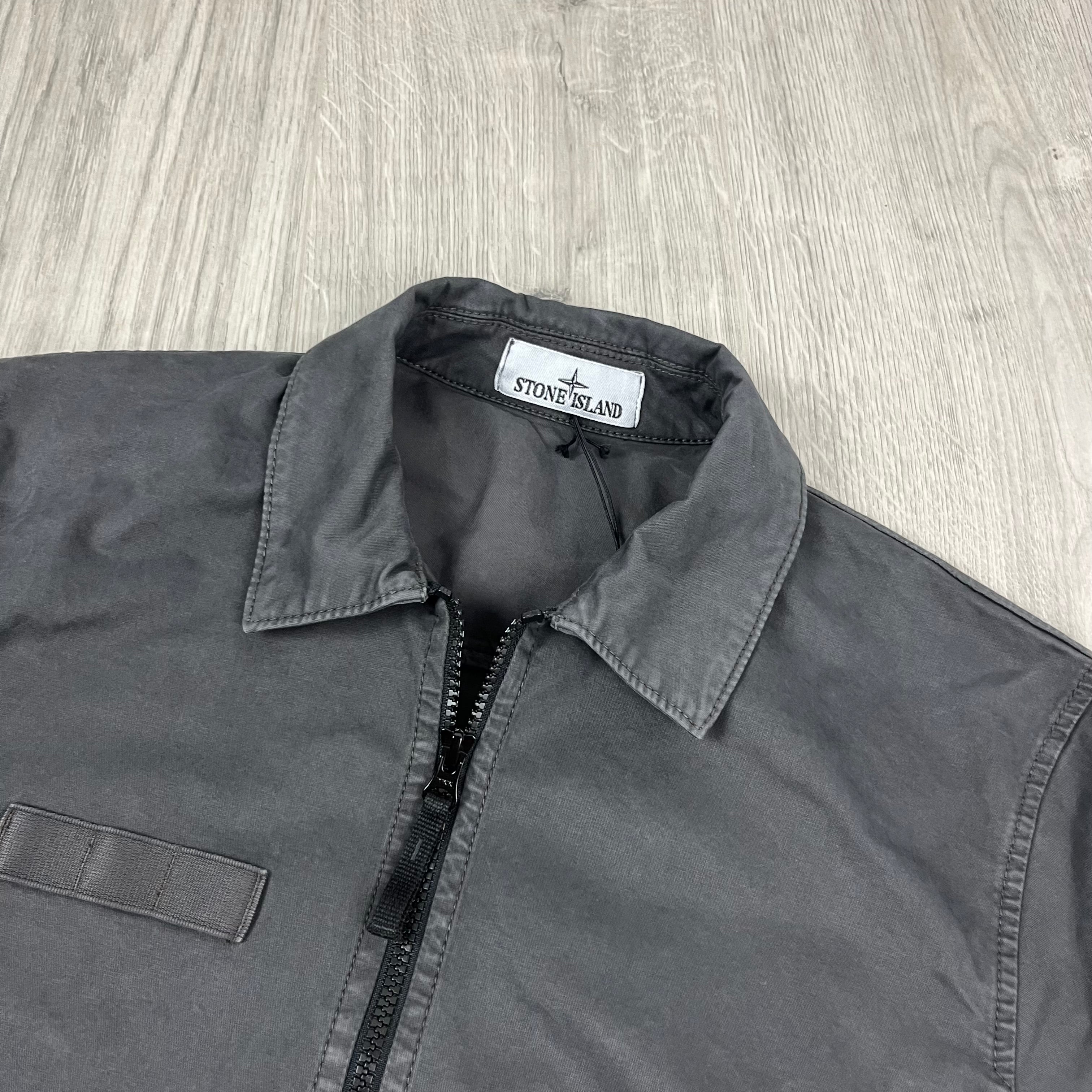 Stone Island Zip Overshirt - Charcoal