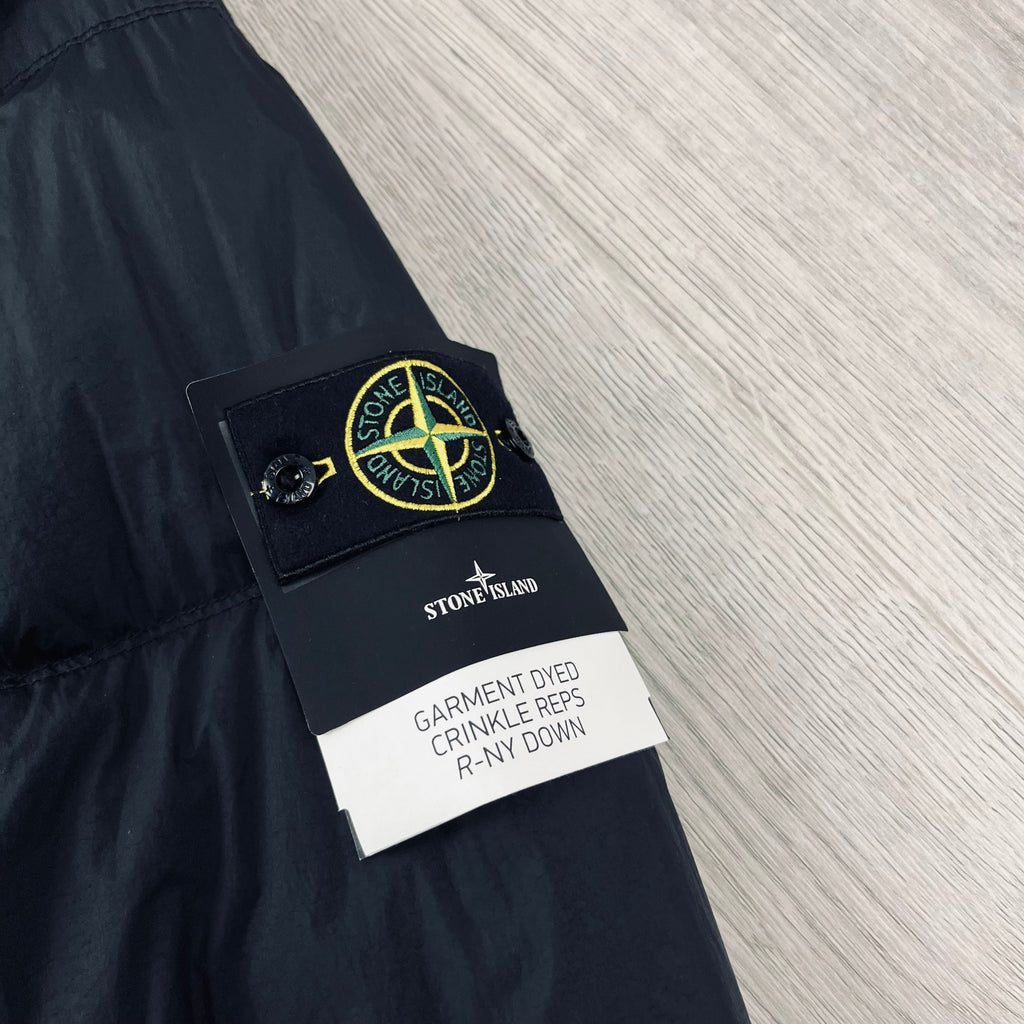 Stone Island Crinkle Reps Down Jacket - Black