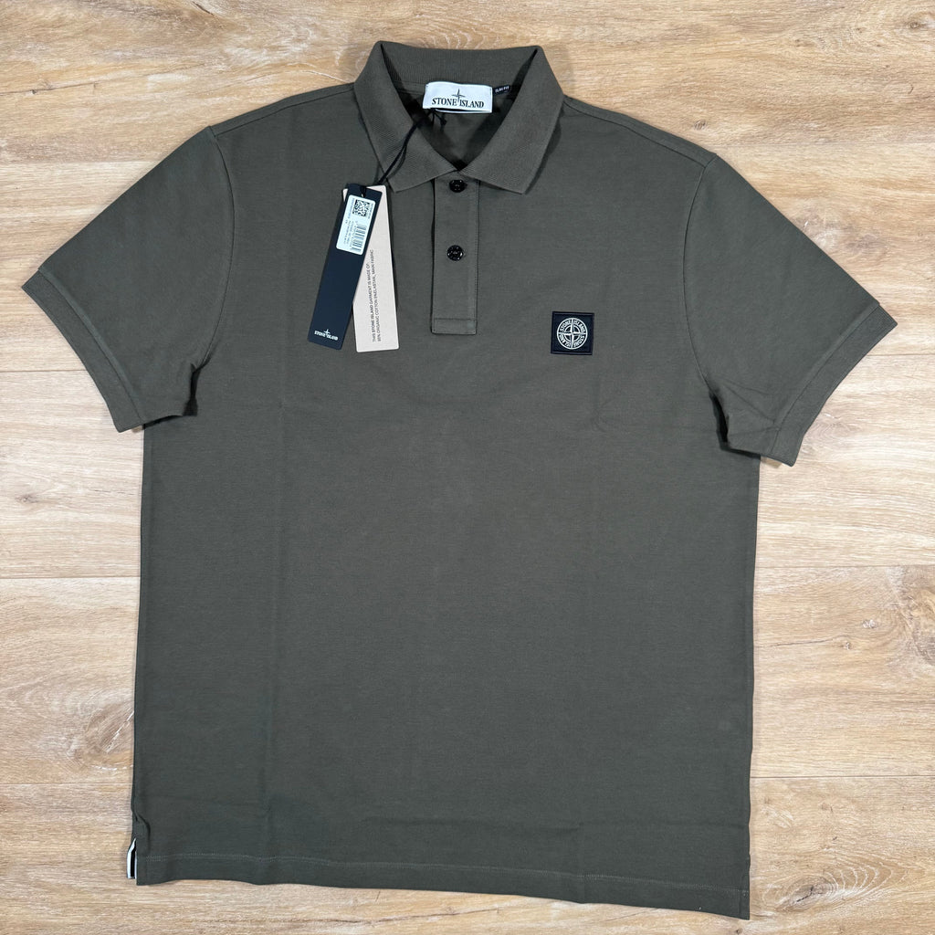 Stone Island Organic Cotton Pique Polo Shirt in Military Green