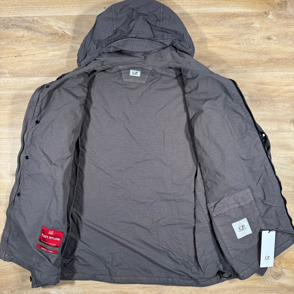 CP Company Flatt Nylon Hooded Lens Overshirt in Violet
