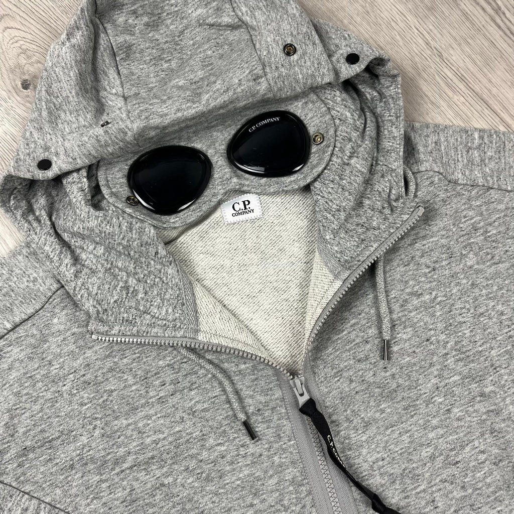 CP Company Raised Fleece Goggle Hoodie - Grey