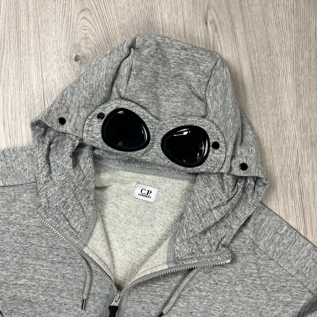 CP Company Raised Fleece Goggle Hoodie - Grey