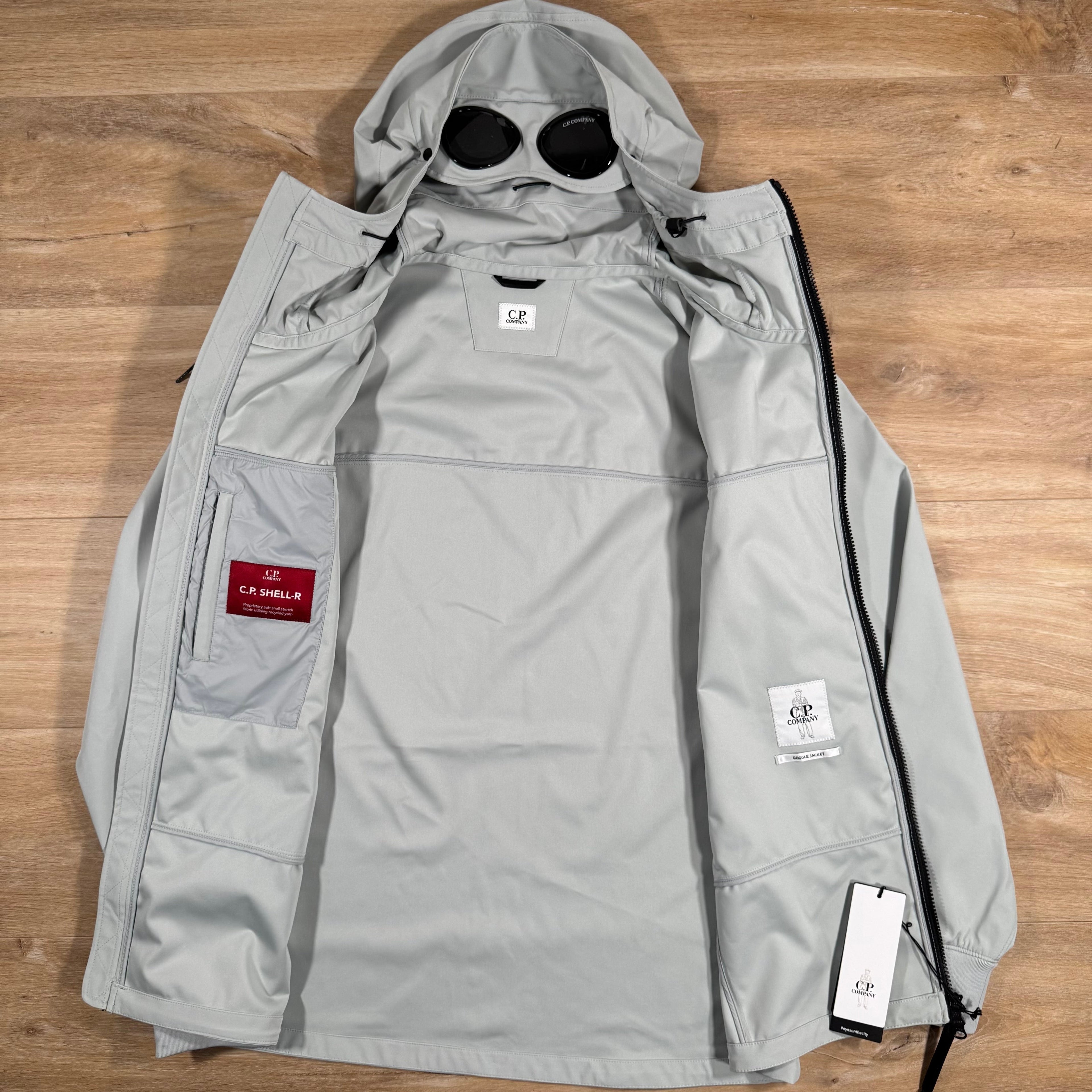 CP Company Shell-R Goggle Jacket in Blue Fox - Grey