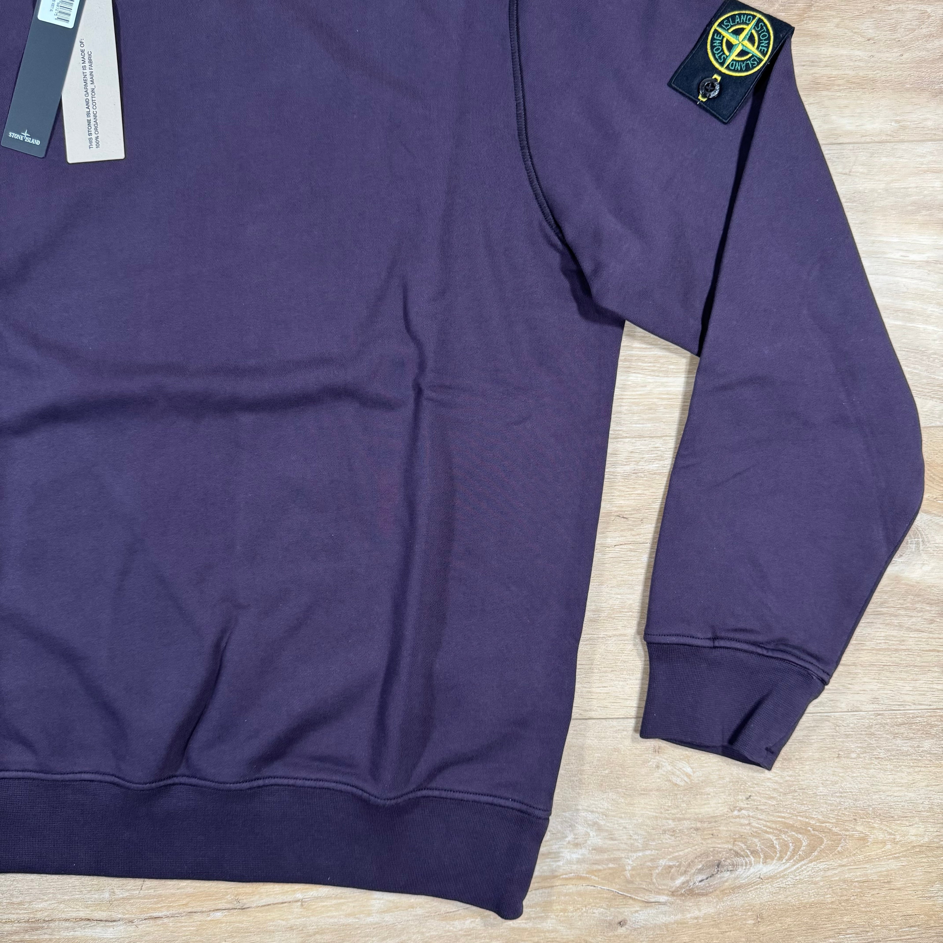 Stone Island Organic Cotton Fleece Sweatshirt in Dark Burgundy