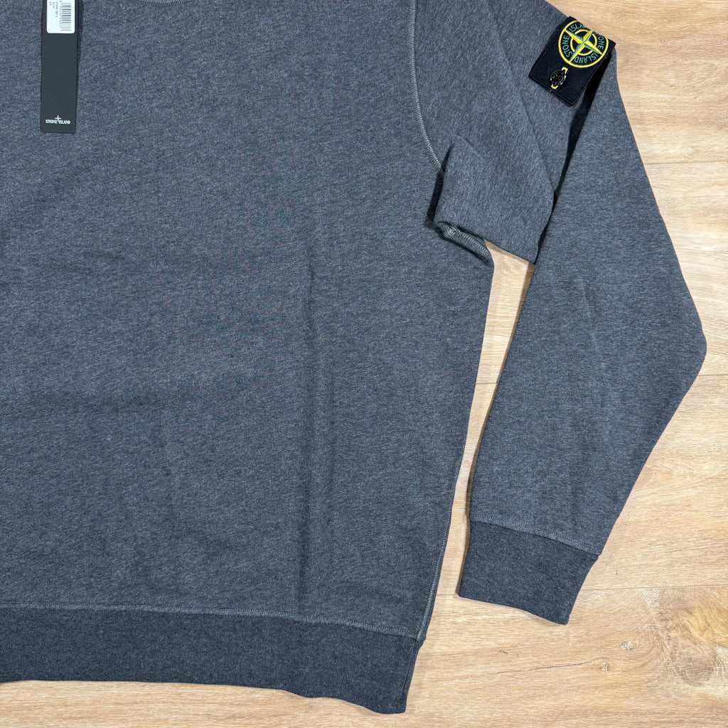 Stone Island Garment Dyed Crewneck Sweatshirt in Dark Grey