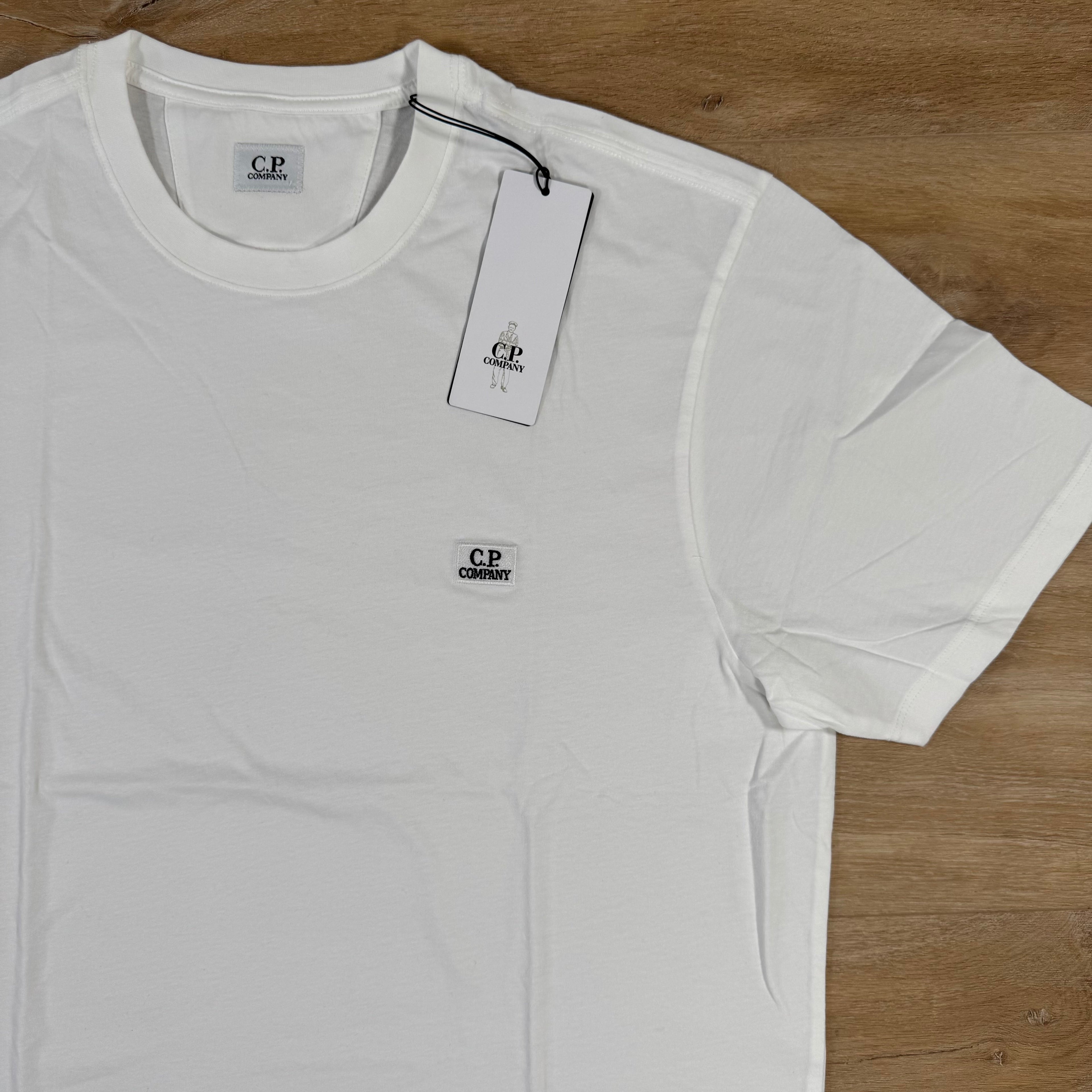 CP Company 30/1 Jersey Logo Patch T-Shirt in Gauze White