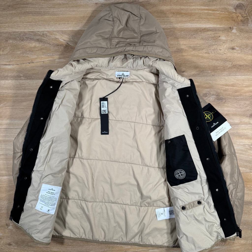 Stone Island Run-Proof Nylon Mesh-TC Reversible Jacket in Desert