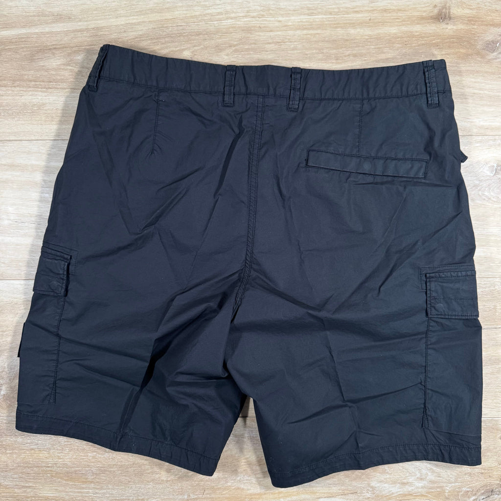 Stone Island Stretch Tela Cargo Bermuda Shorts in Black