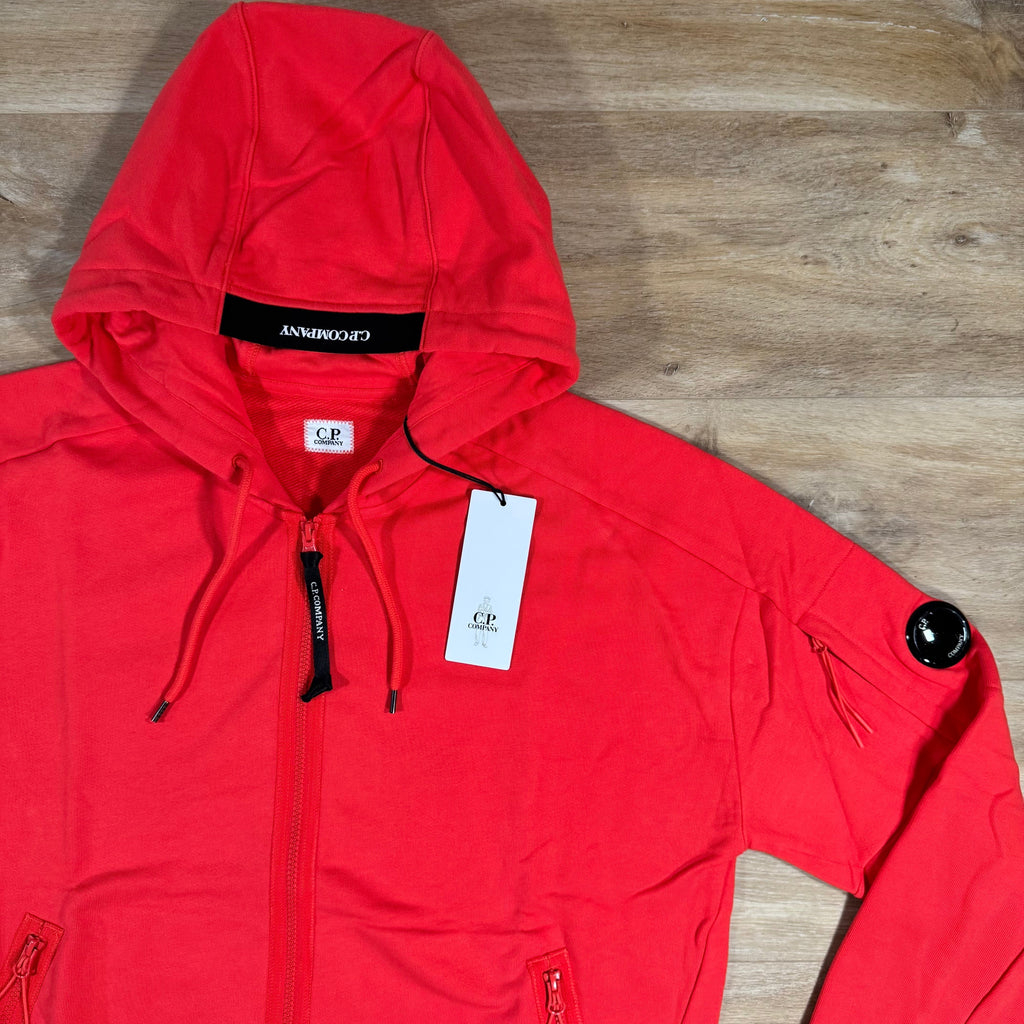 CP Company Diagonal Raised Zipped Lens Hoodie in Poinciana - Orange
