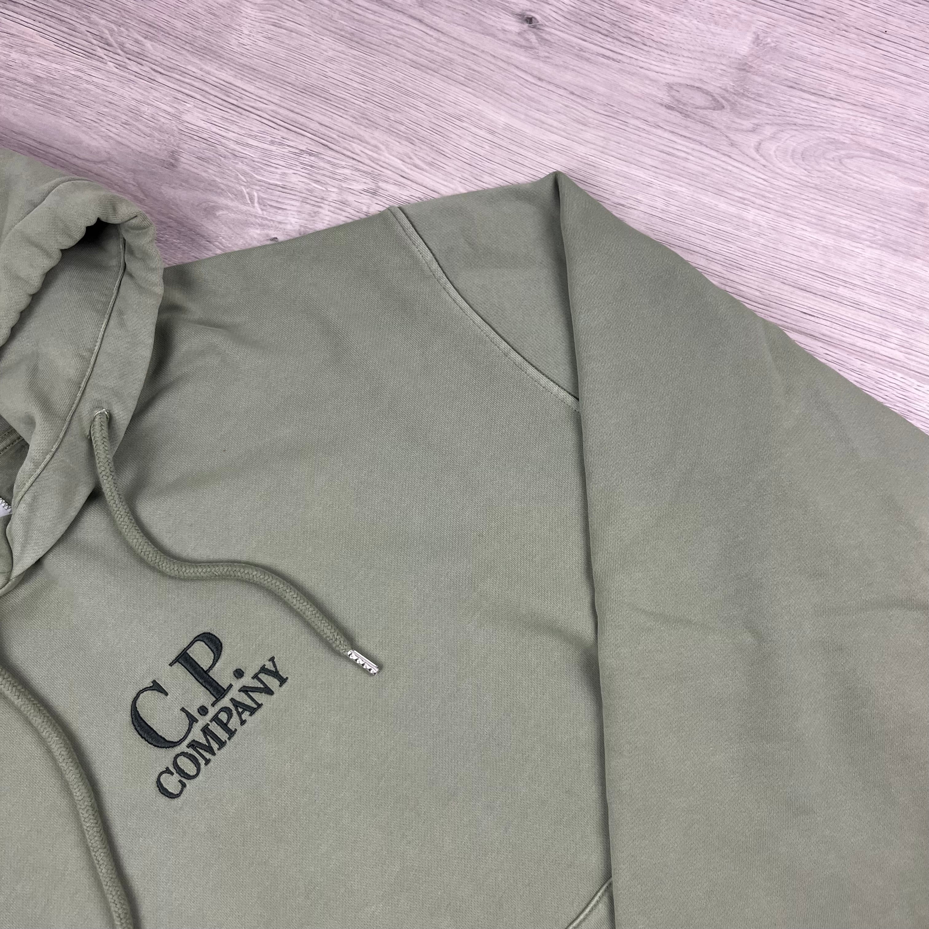 CP Company Raised Fleece Hoodie - Seagrass