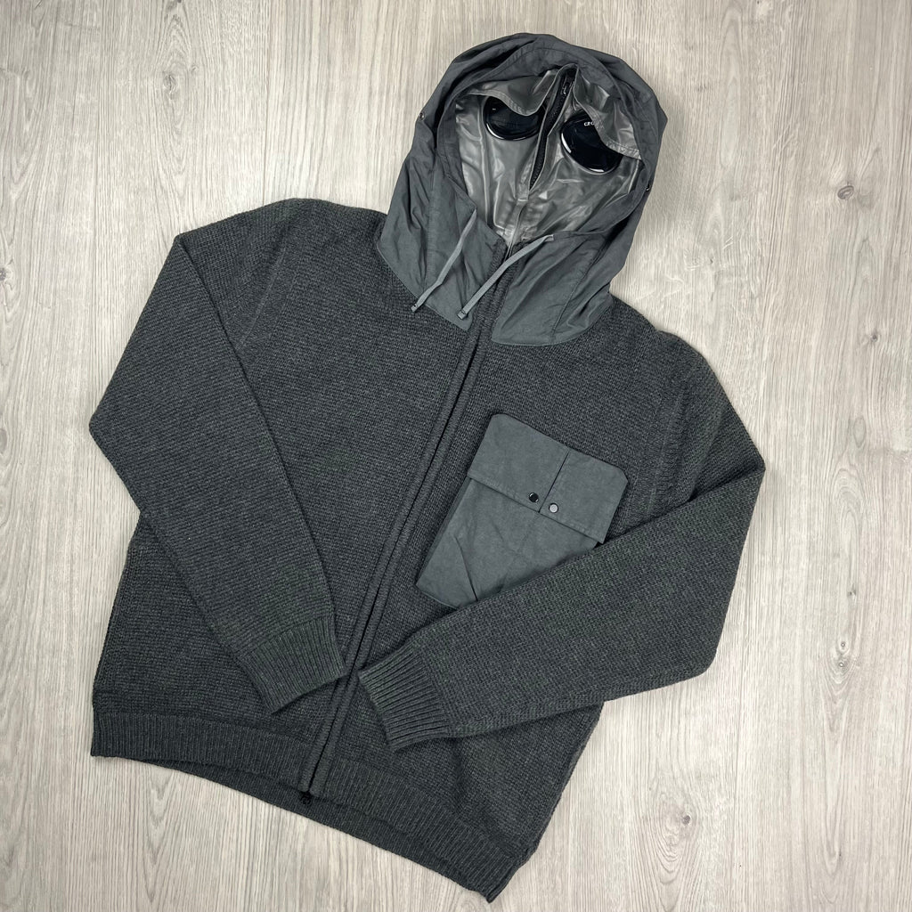 CP Company Knit Explorer Hoodie - Dark Shadow