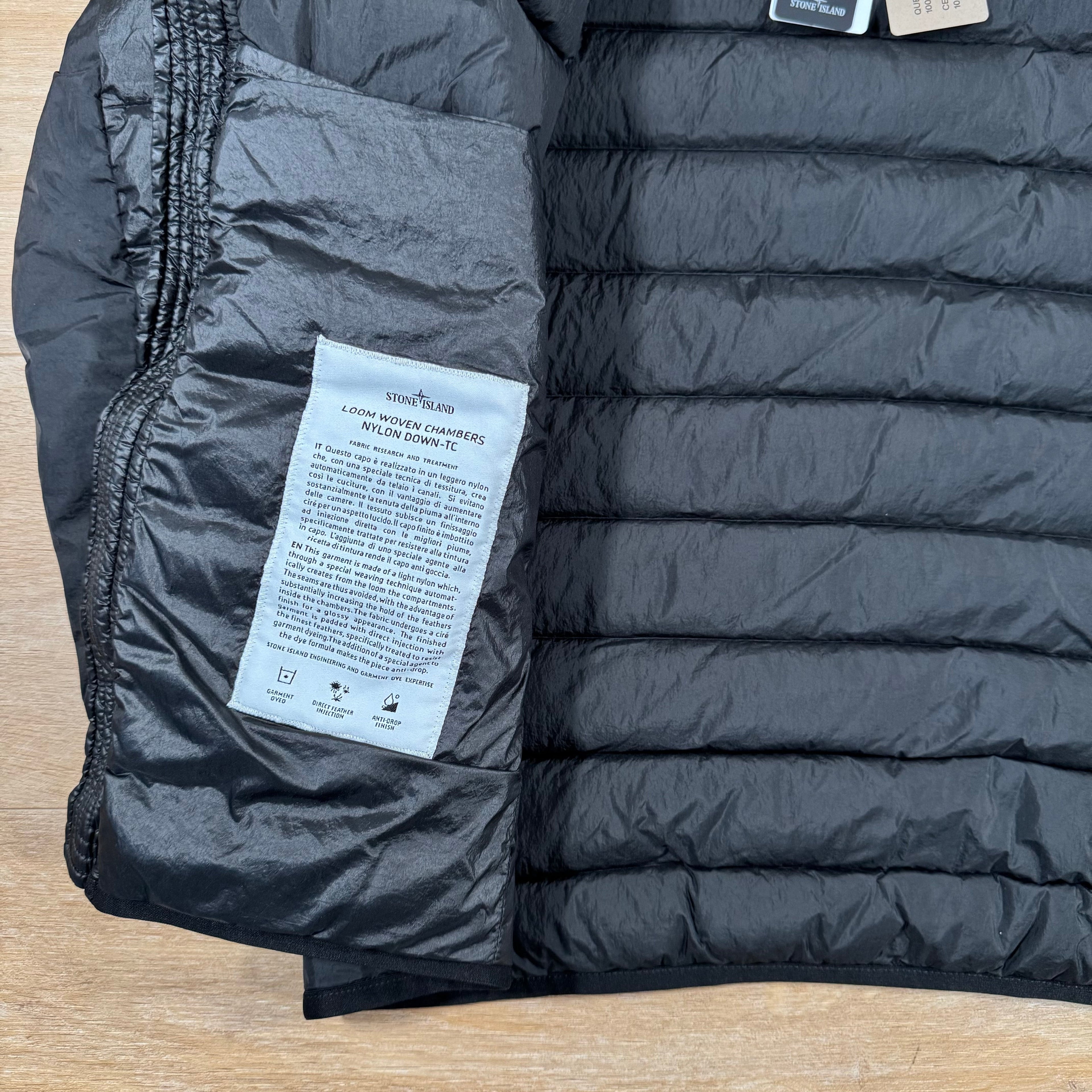 Stone Island Loom Woven Nylon Down-TC Jacket in Black