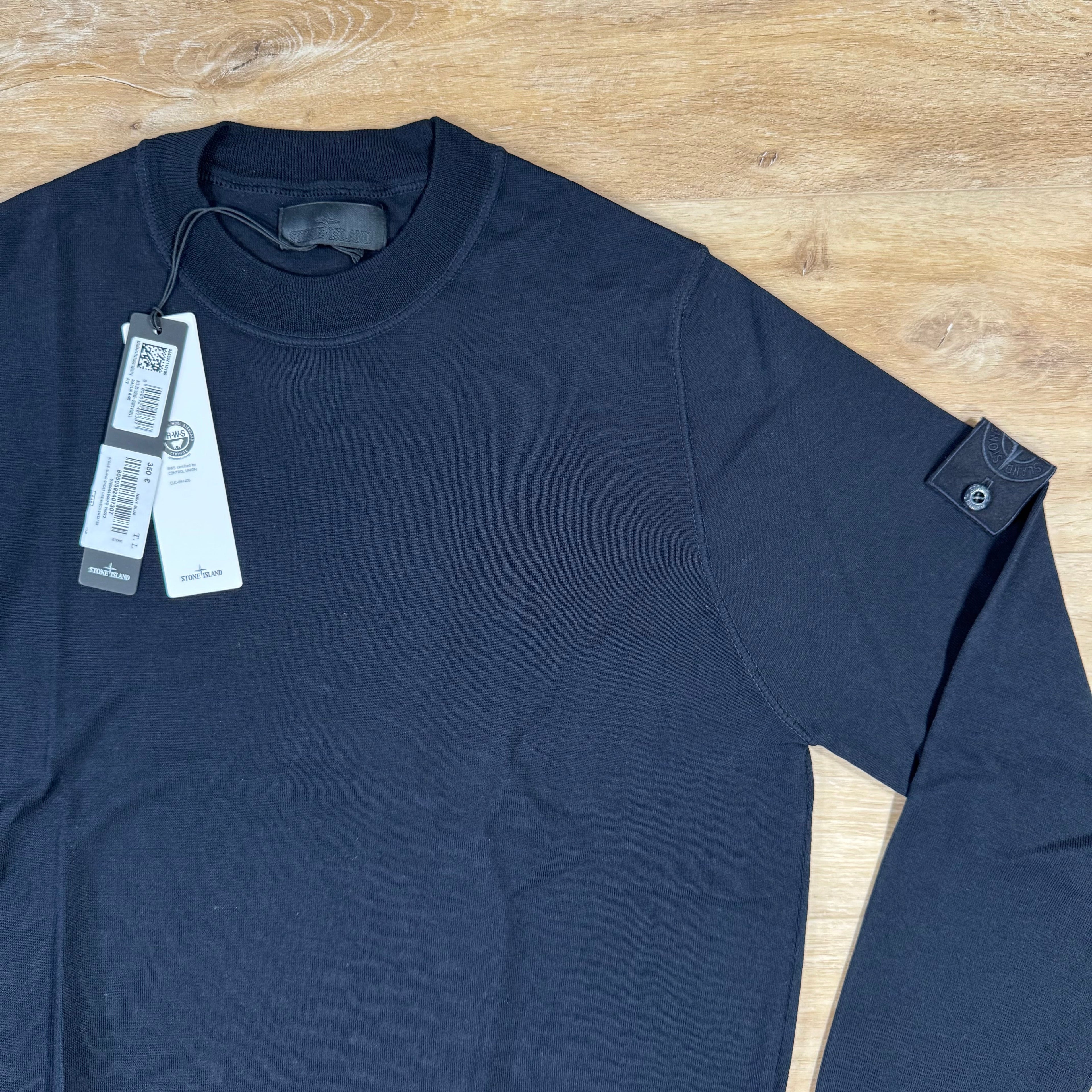 Stone Island Light Pure Wool Ghost Sweatshirt in Navy